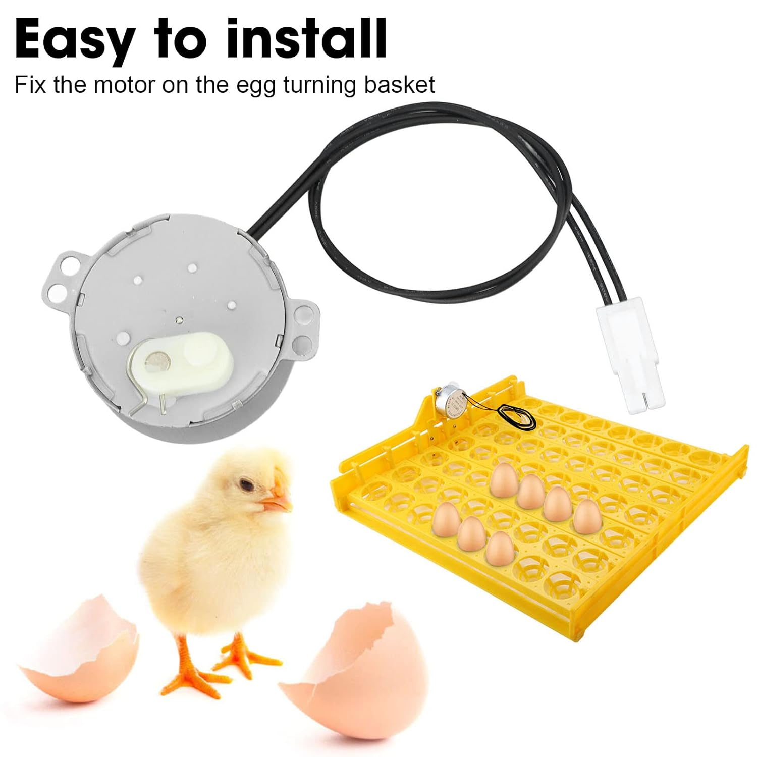 Jerliflyer Egg Tray Turning Motor for Incubators,4W Egg Turner Rotator Motor Tool (220-240V) image number 5
