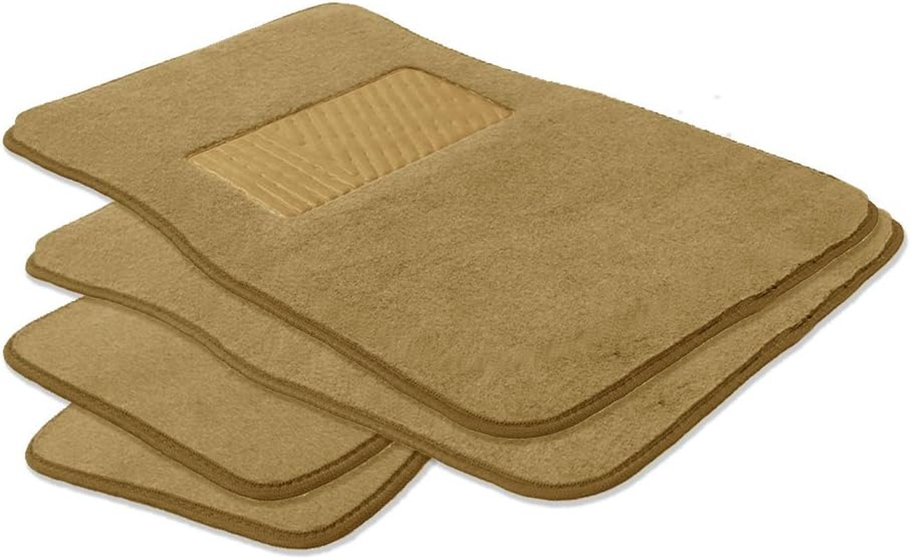 FH Group F14403BEIGE Beige Carpet Floor Mat with Heel Pad (Deluxe) - Tan-Solid image number 5