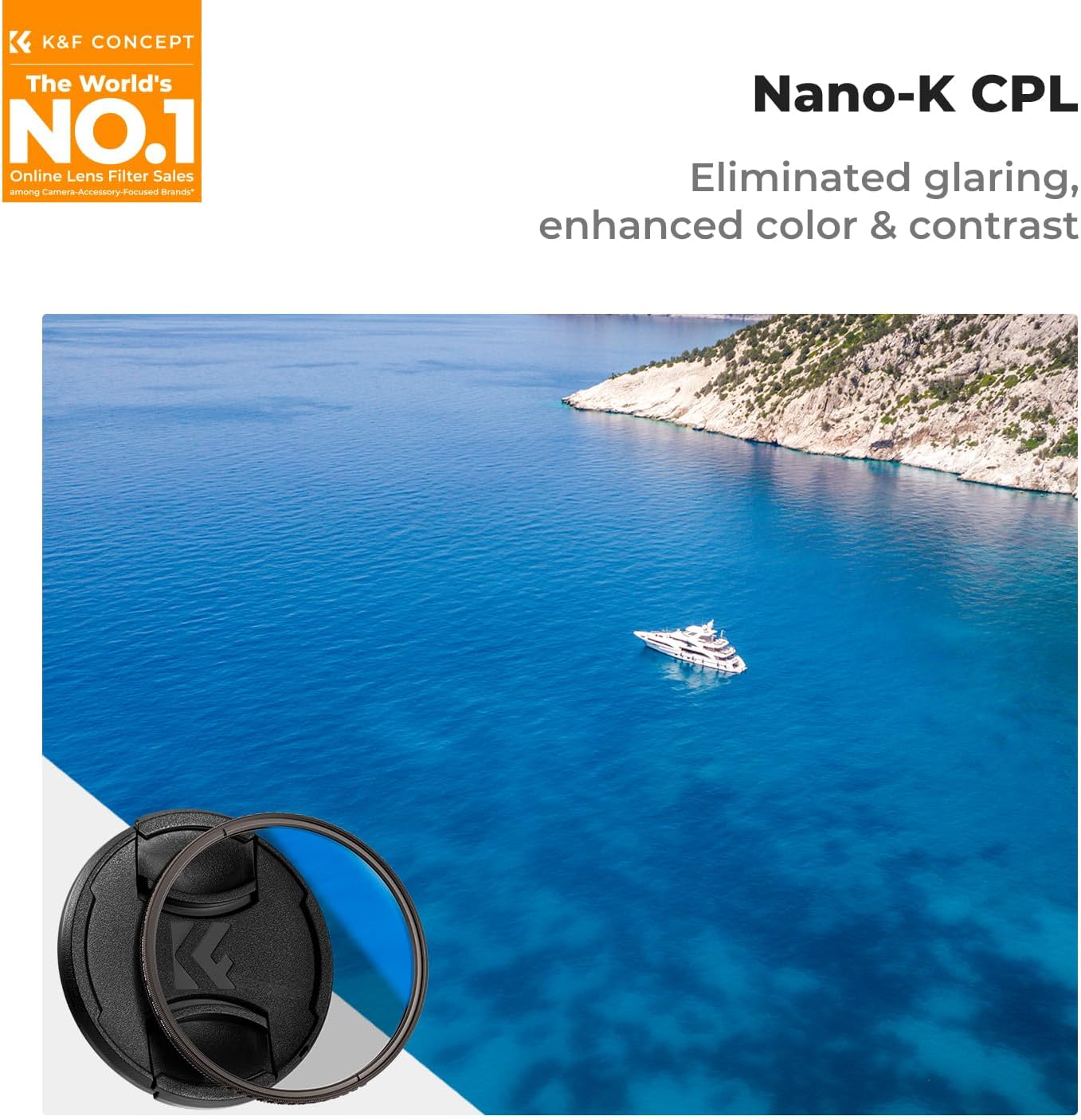 K&F Concept 95Mm Circular Polarizer Filter with Lens Cap Cleaning Cloth Optical Glass Ultra Slim 18 Multi-Layer Coatings Polarizing Filter for Camera Lens (K-Series) image number 3