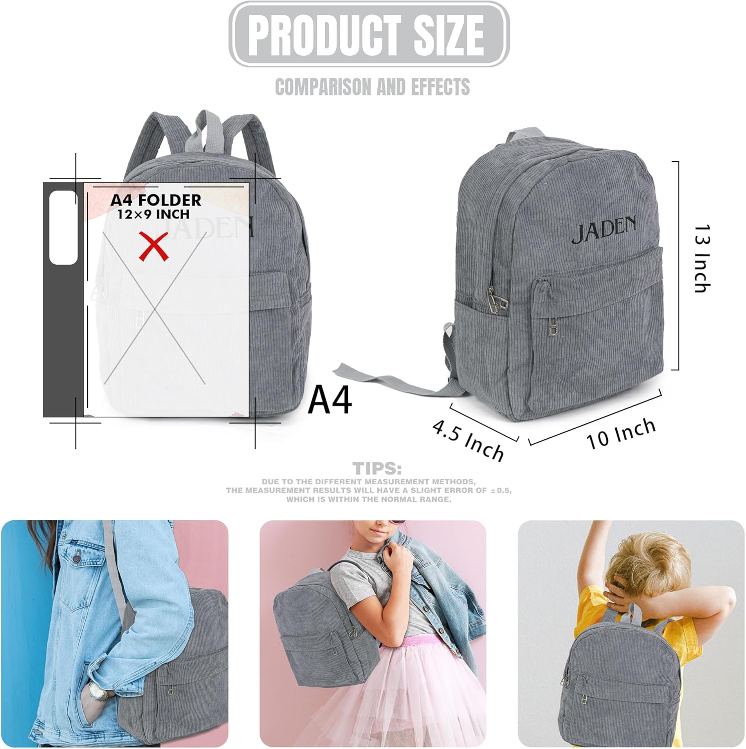 MT WORLD Corduroy Backpack,Personalized College Backpack,Vintage Bag,Casual Daypack,Lightweight Daypack,Laptop Backpacks image number 5