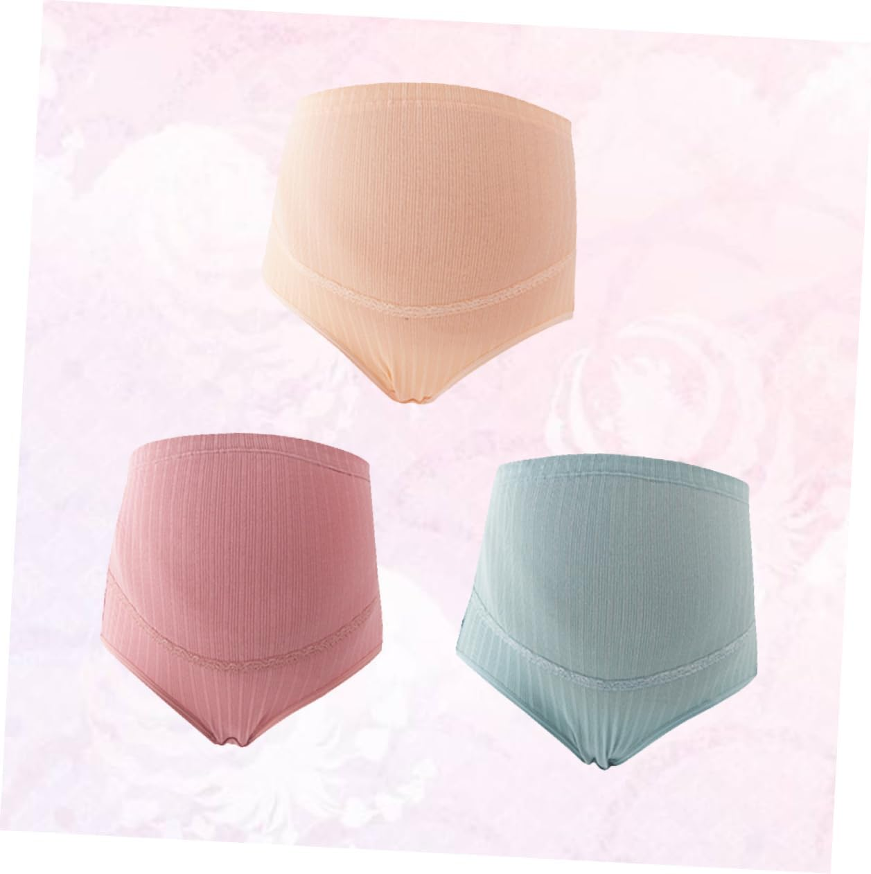 Cotton Maternity Panties High Waist Adjustable Stomach Lift Nursing Underwear for Pregnant Women Soft Breathable Elastic Pregnancy Support Pants Pale Skin Blackish Green image number 6