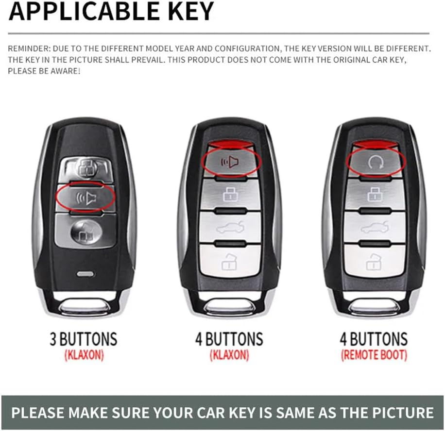 Ontto Alloy Car Key Fob Cover Fit for Haval H6 H7 H9 H4 Hover H2S F5 F7 F7X F7H Dargo Jolion GMW Remote Leather Key Case Keyring Key Shell Holder Bag Keychain