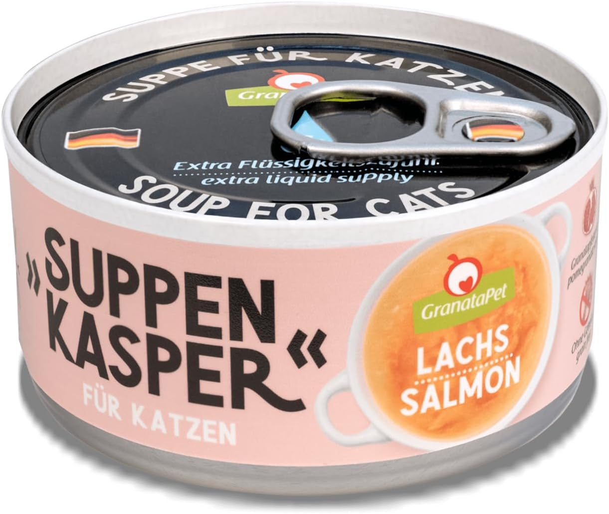 Granatapet Salmon Soup Box, Snacks or Cat Food, against Small Hunger, Treats for Extra Liquid, Grain-Free and Sugar-Free, 12 X 70G image number 1