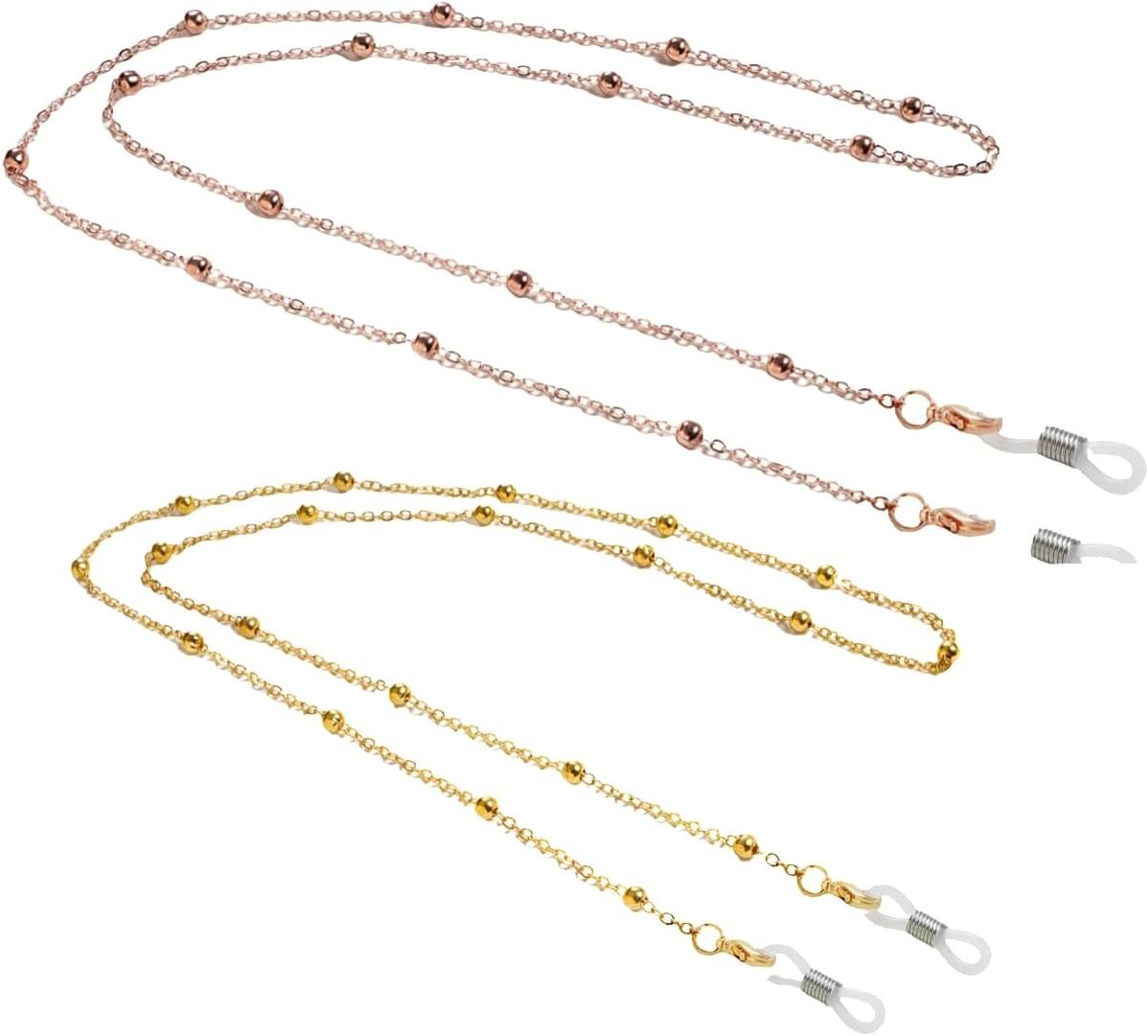 Eyeglass Chains for Women, Premium Beaded Eyeglass Necklace Chain Cord, Eye Glasses String Holder Set of 2 image number 1