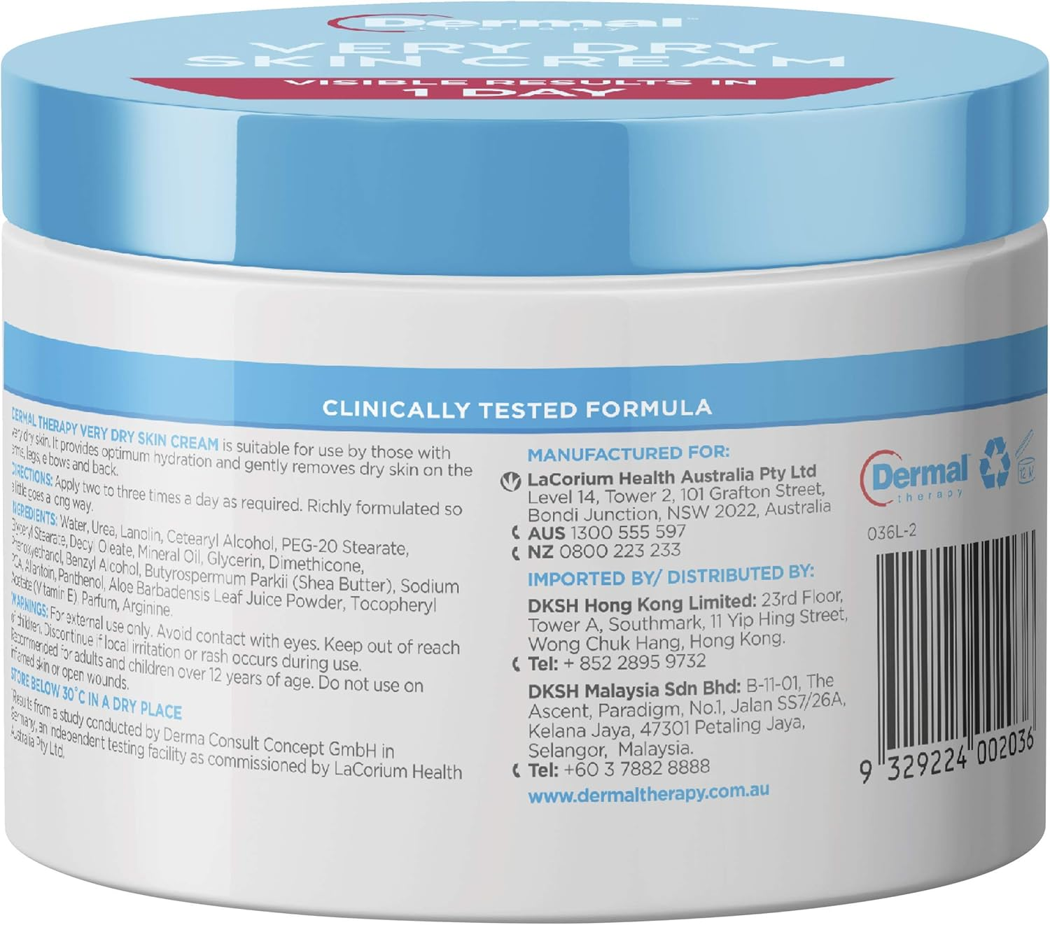 Dermal Therapy Very Dry Skin Cream for Optimum Hydration | Provides Deep Moisturisation for Severely Dry Skin on the Arms, Legs, Elbows and Back | 250G image number 1
