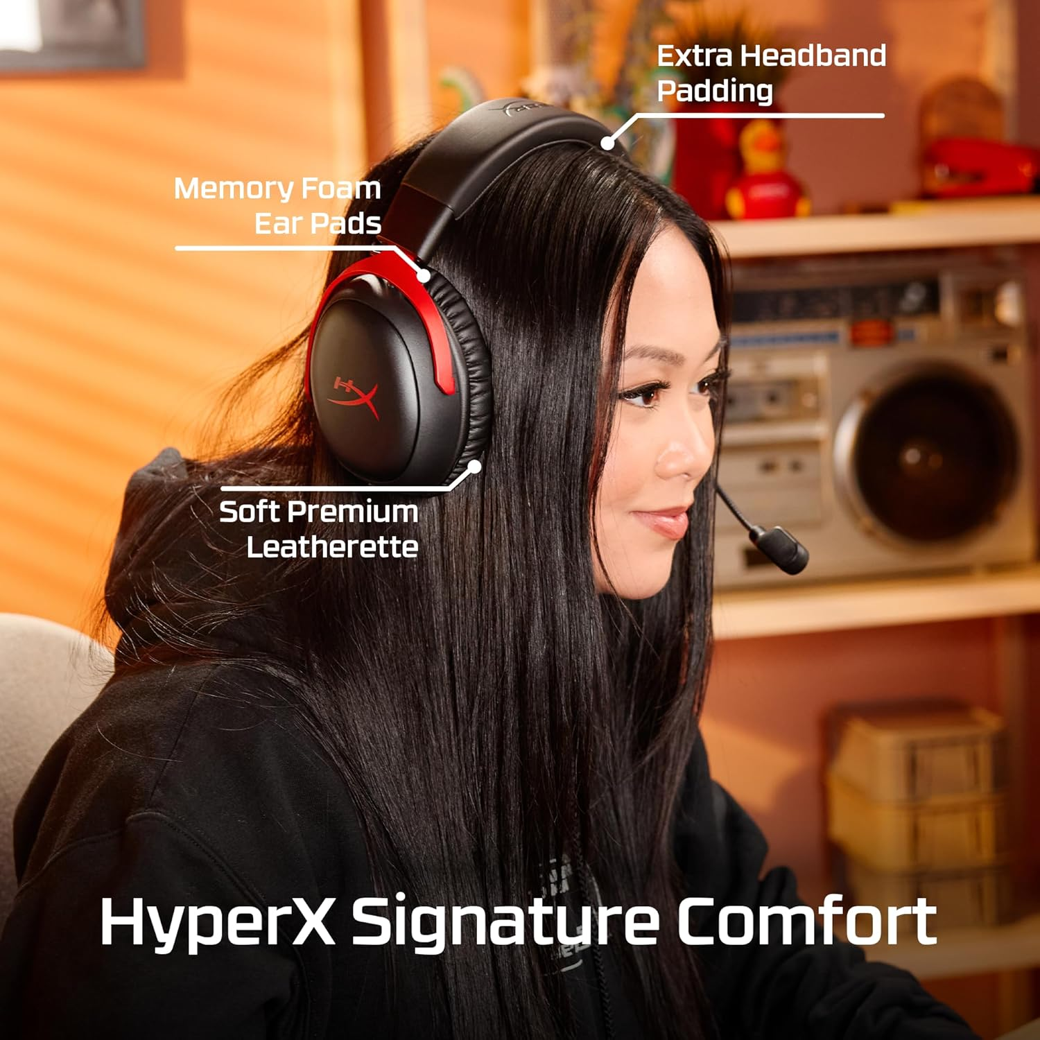 Hyperx Cloud III S - Wireless Gaming Headset, Multiplatform, 2.4Ghz, Bluetooth, Battery Life up to 120 Hours, 2.4Ghz, 53Mm Tilt Driver, 10Mm Detachable Microphone - Black/Red image number 5