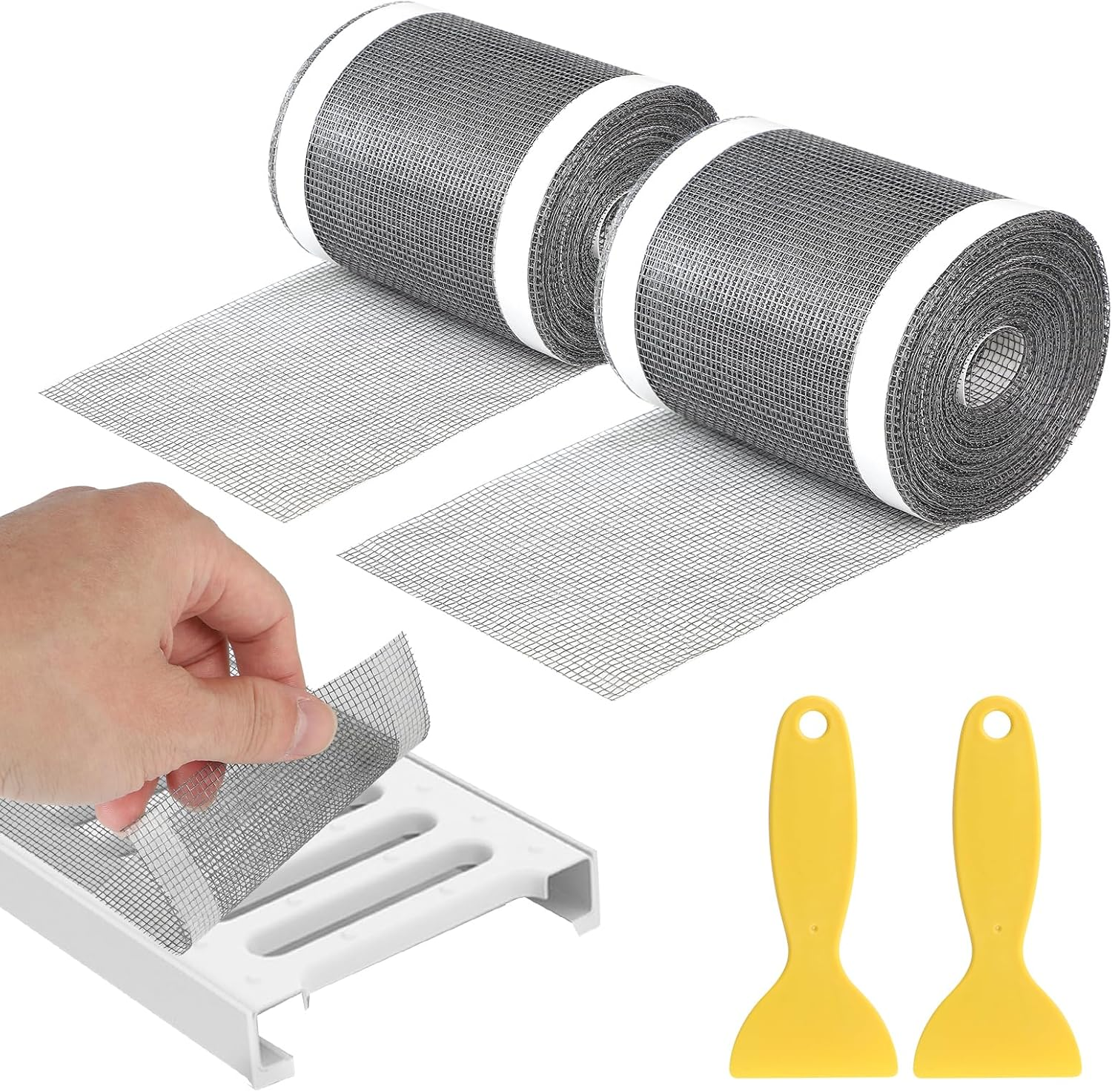 EFUTURETIME Pack of 40 Disposable Self-Adhesive Shower Drain Hair Catcher, 15 Cm X 15 Cm, Fibreglass Mesh Sticker for Shower Drain, Kitchen Bathroom against Drain Clogging