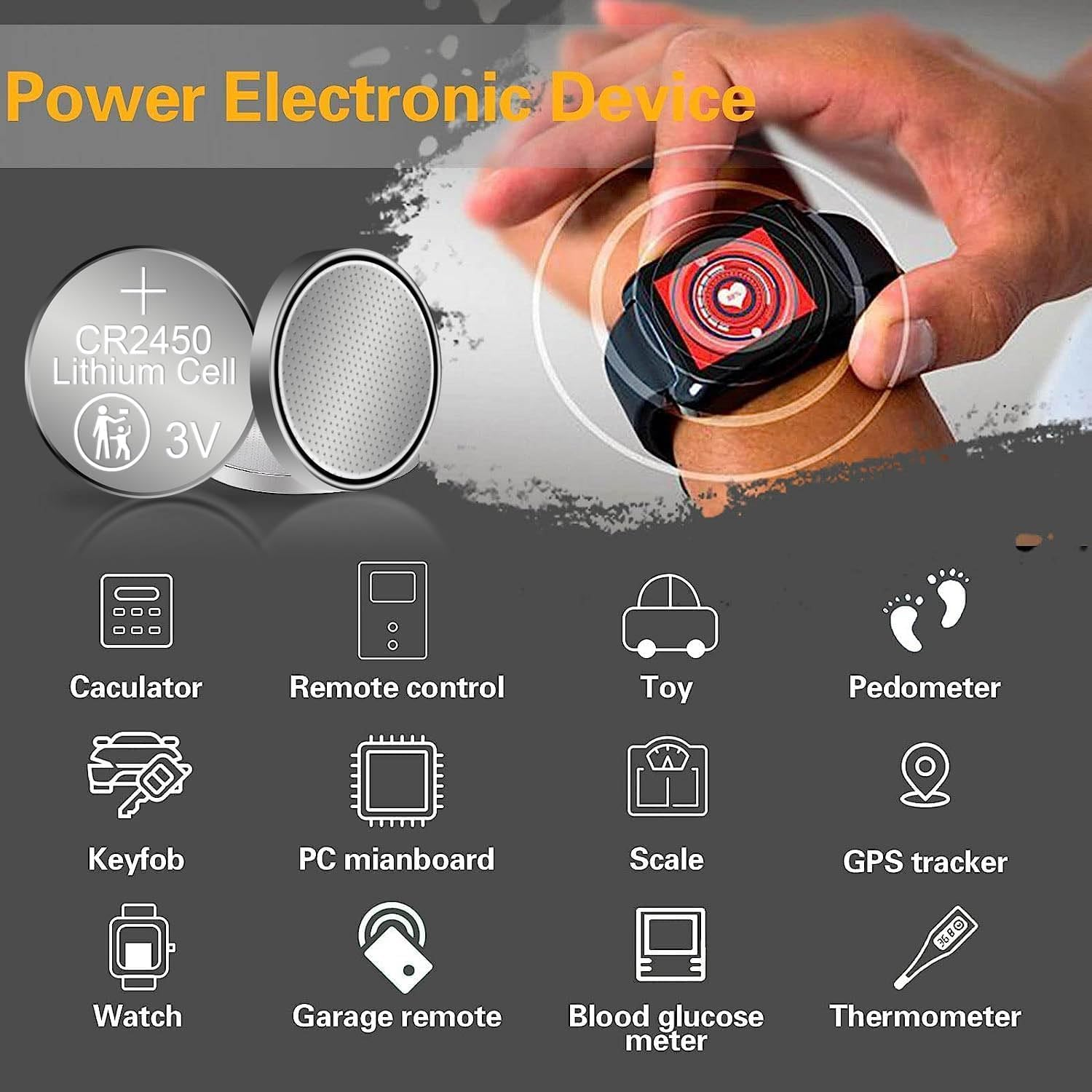 CR2450 15PC 3V Lithium Battery Coin Cell 3V Button Battery Long Lasting CR 2450 Compliant with Coin Battery Safety Standards 2020 image number 6