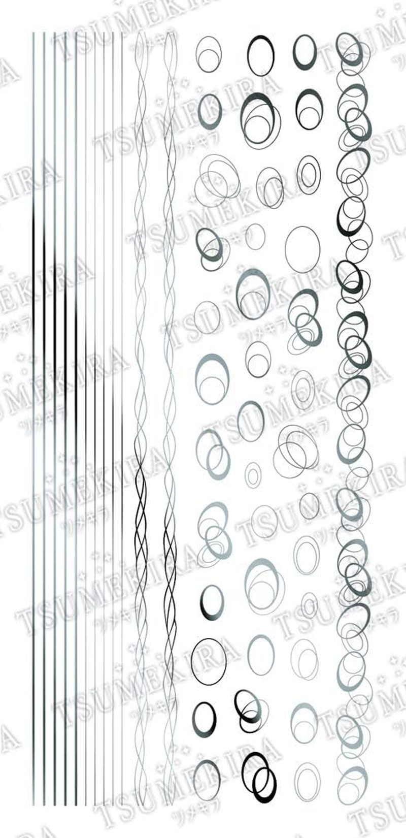 TSUMEKIRA SG-TOM-101 Nail Stickers, Produced by Tomomi 1, Noble Line, Silver, 1 Piece