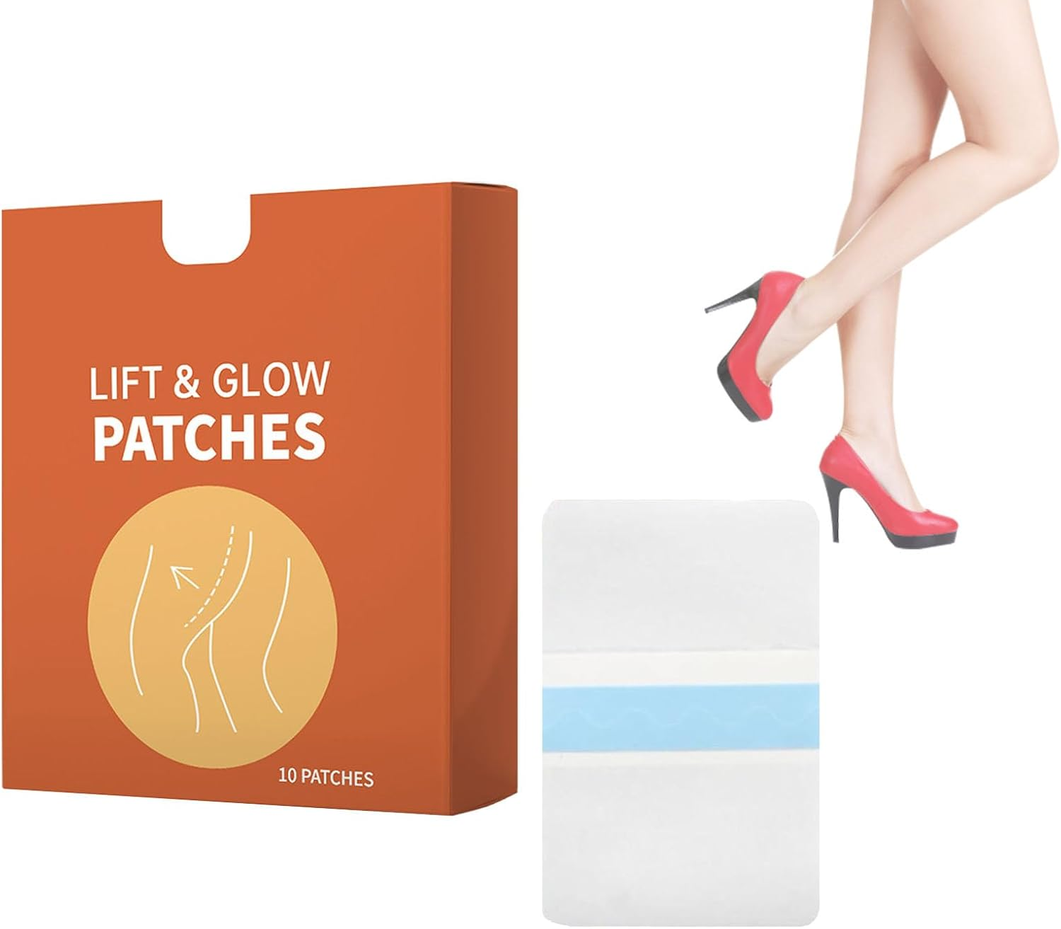 Hey Nip Thigh Lift Tape, Leg Tape for Sagging Skin, Instant Lift Patches for Legs, Lift & Glow Invisible Firming Patches, Thigh Transparent Cellulite Adhesive Body Tape, Waterproof Sweat-Proof (1)