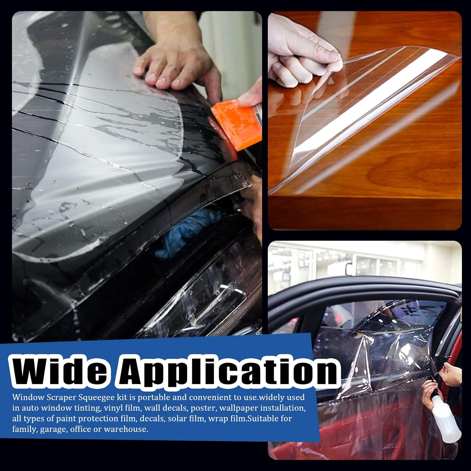 Glarks 14Pcs Car Window Tint Application Tools Kit with Various Shape Squeegees, Razor Blade Scraper, Craft Knife with Blades and Spray Bottle, Vinyl Wrap Tool Kit for Window Film Wallpaper Trimming