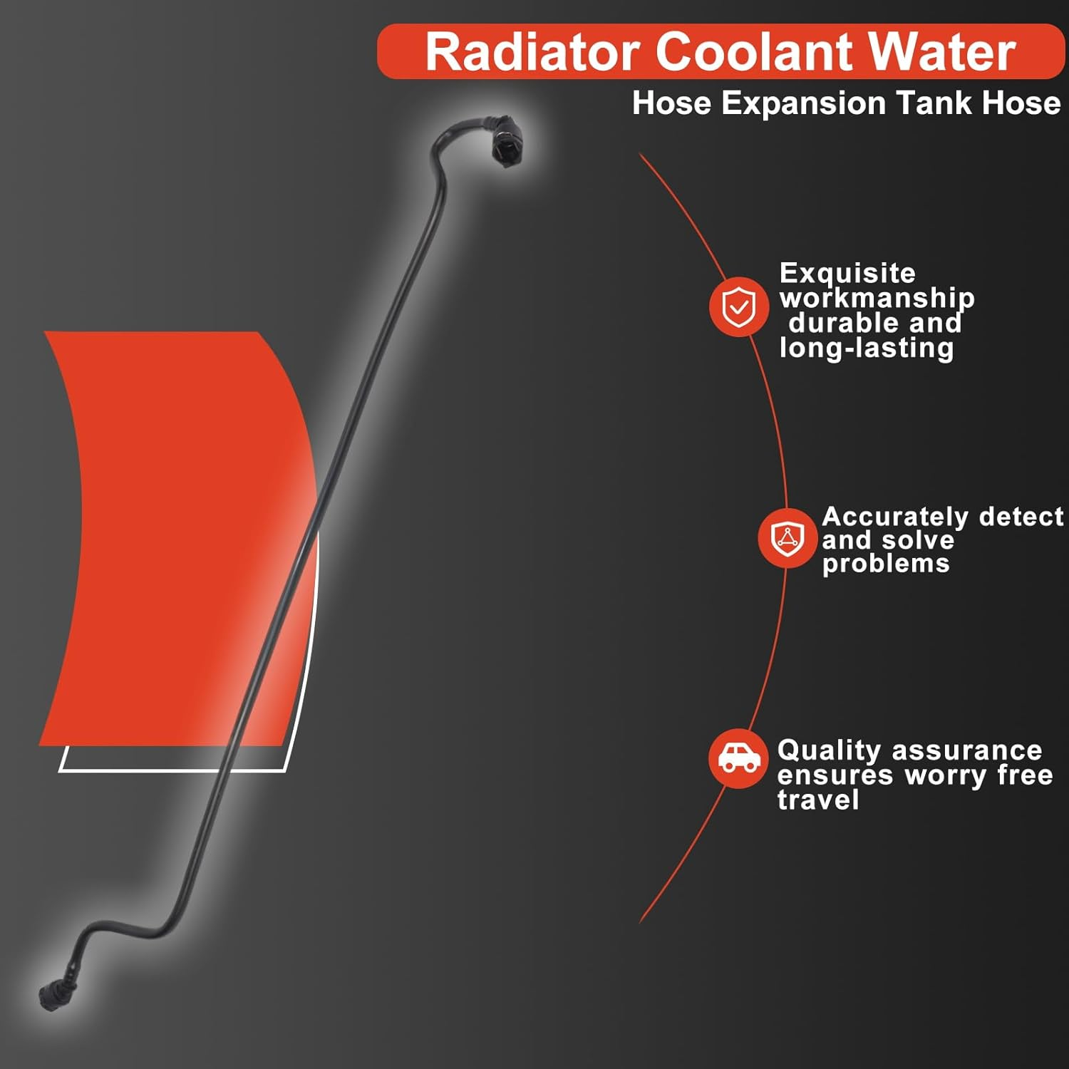 17127578405 Radiator Coolant Water Hose Expansion Tank to Radiator for BMW 5 7 Series F01 F02 F03 F04 F10 F11 523I 530I 730Li Replace# V202356 0819322 P226390 225368 2420637 97347 TM7131 707131 image number 5