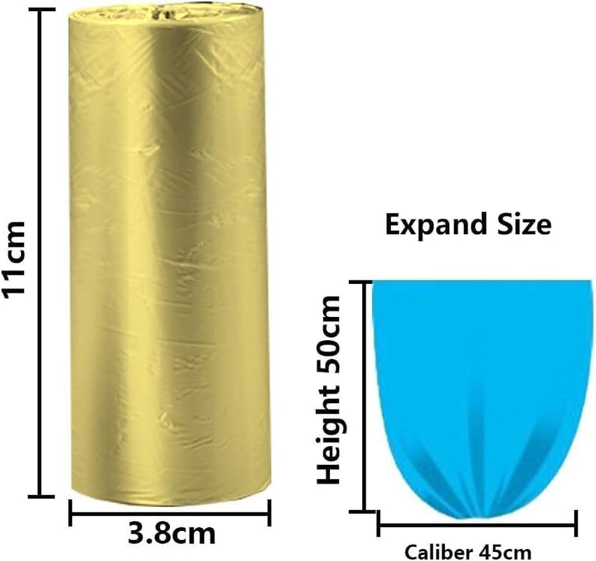 5 Rolls Small Trash Garbage Bags, 5 Gallon Strong Thin Material Disposable Kitchen Garbage Bags, Durable Plastic Trash Bags for Office Home Bedroom Garden Waste Bin, 100 Counts (Gold) image number 3