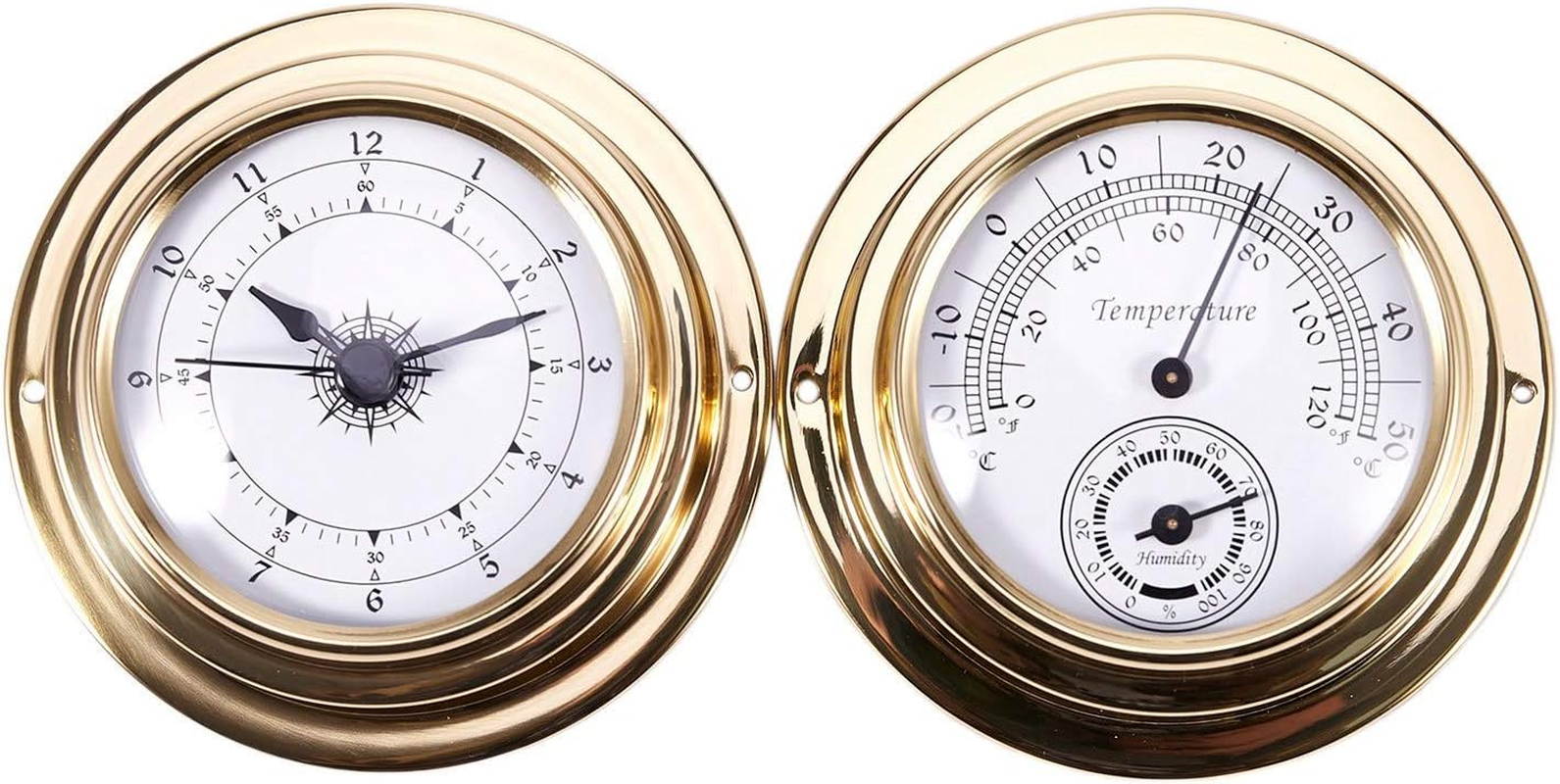 Thermometer Hygrometer Barometer Watches Clock 2 Whole Set Weather Station Meter image number 4