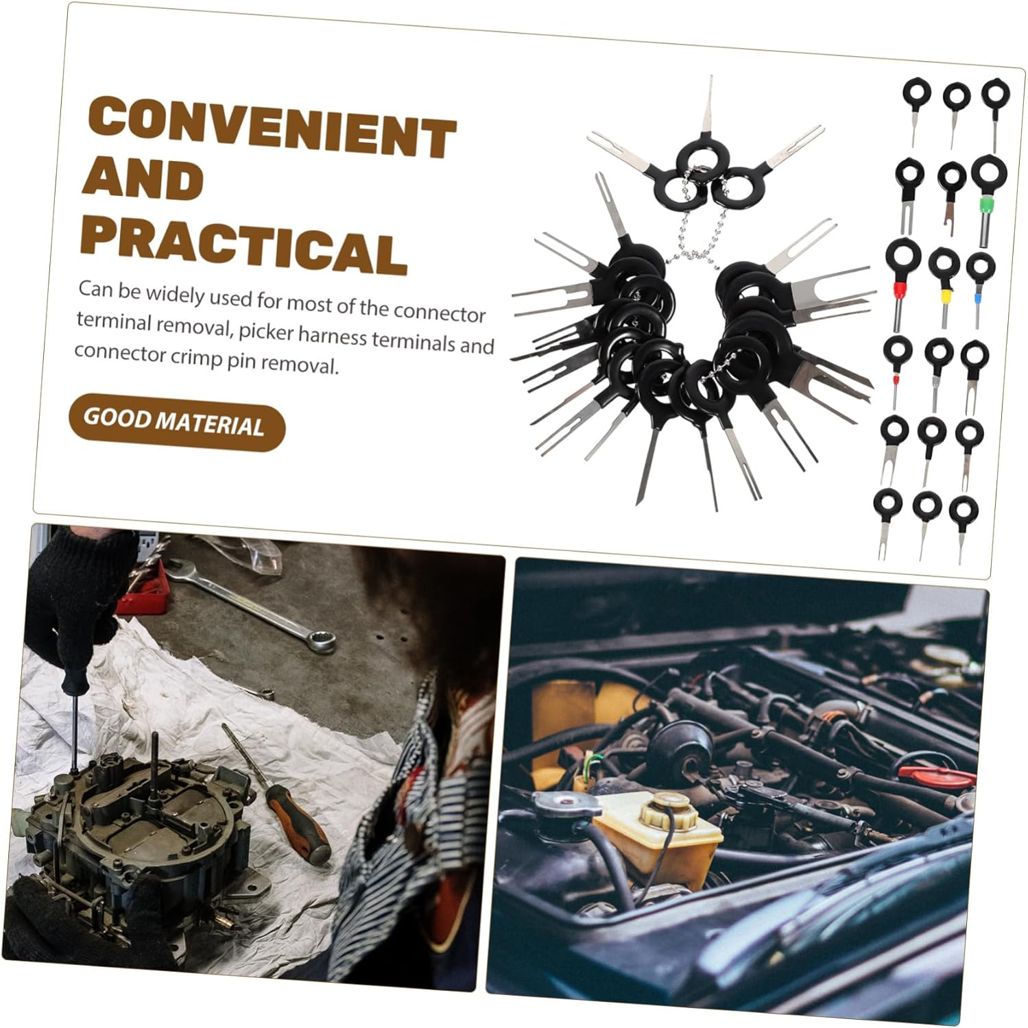 MUCKLILY 39Pcs Terminal Removal Tools Kit Connector Pin Release Extractor Puller for Automotive Household Devices Random Style image number 2