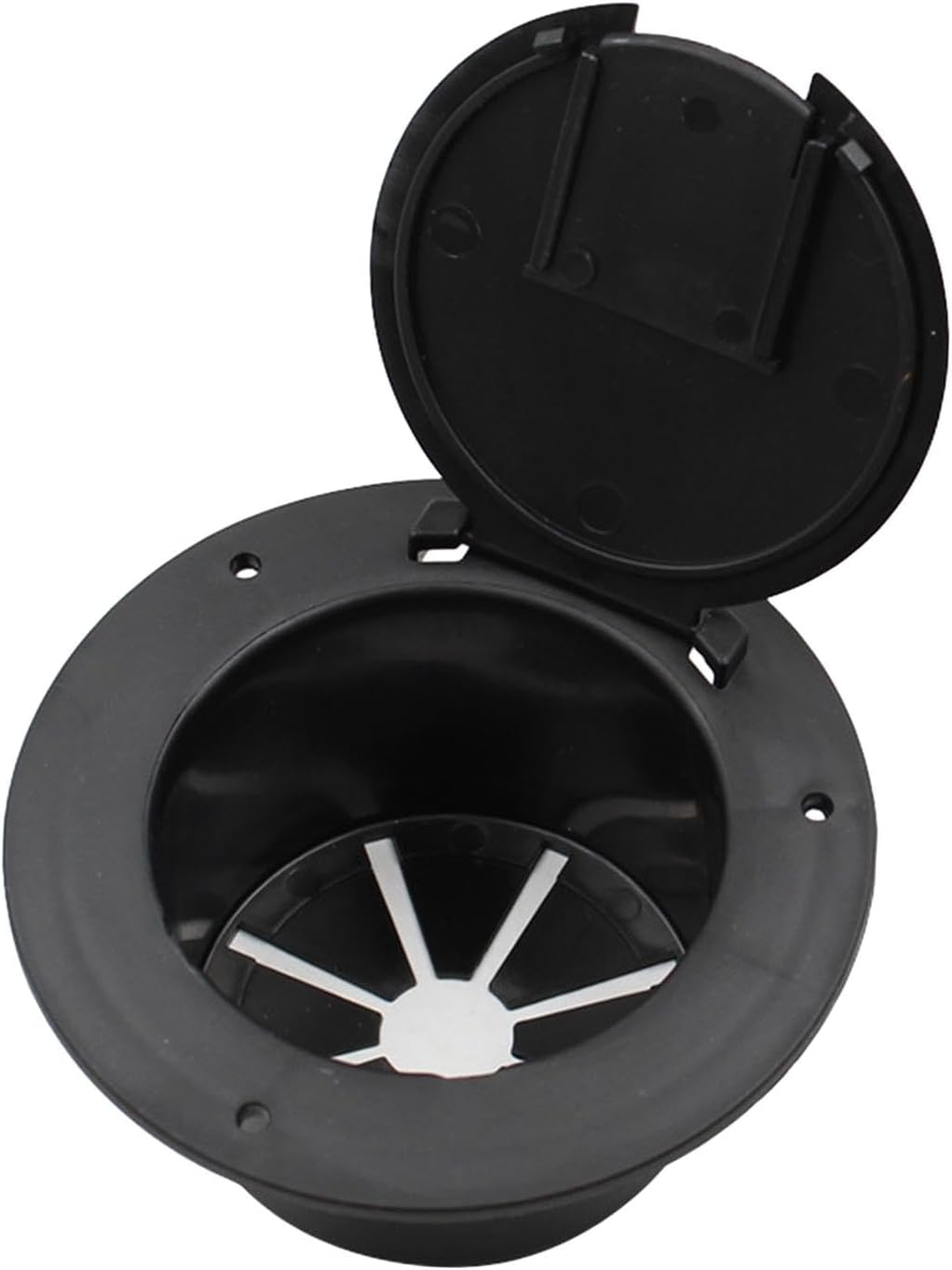 Magideal RV Electrical Cable Hatch Electric Cord Cover 5Inch round Black Easy Installation Power Cable Cord Hatch Cover Accessory for Boat Truck image number 3