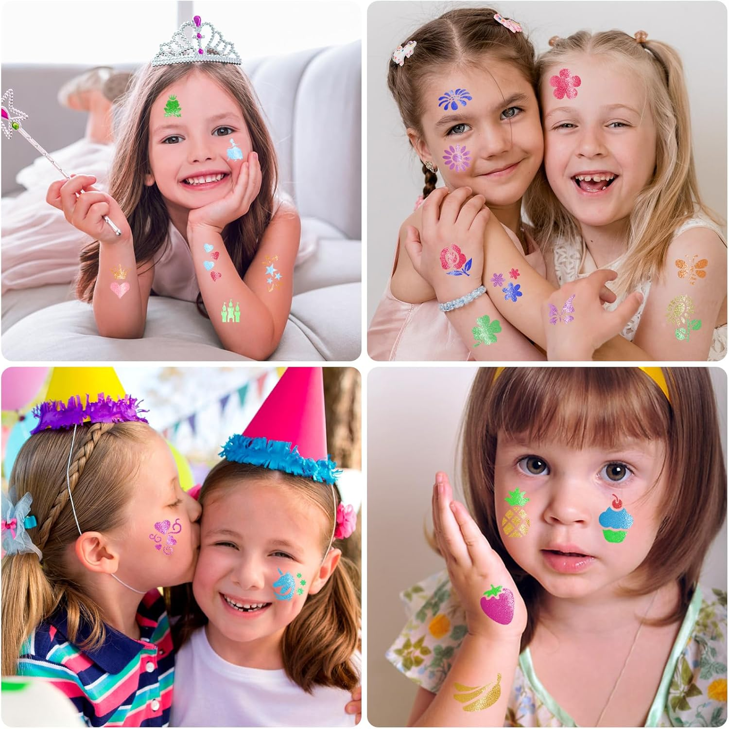 Yazhiji 183PCS Temporary Tattoo Stencils, Paint Stencils Kit for Face & Body, Glitter Tattoos, Kids & Adults, Waterproof, A5 Size, 12 Sheets image number 2