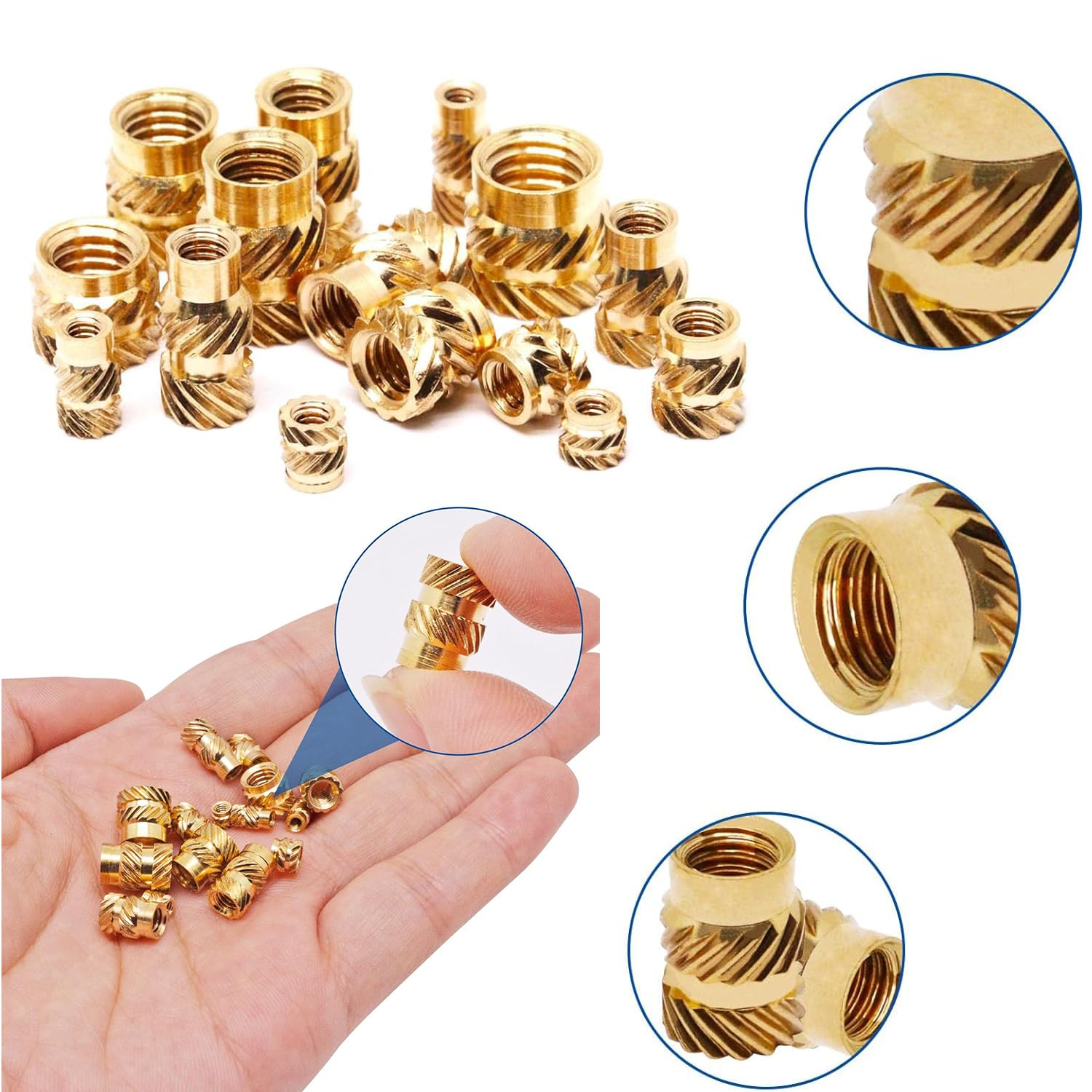 Paifeancodill Brass Thread Plug Kit - 300PCS 15 Sizes M2-M6 - Heating Kit for Plastic Parts - Public Rock Thread Plug-In image number 2