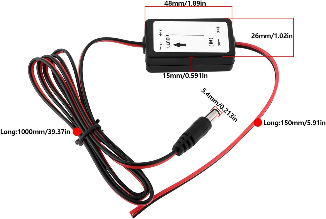 Emagtech 2Pcs 12V Reversing Camera Filters with Plug Camera Rectifiers Power Relay Capacitor Filter Compatible with BMW Compatible with Opel image number 5