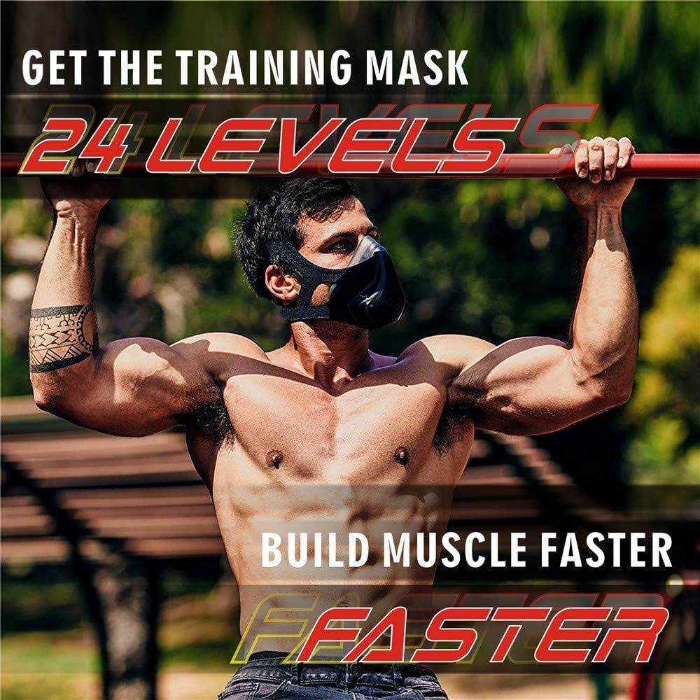 LQLXLY High Altitude Training Mask, 24 Breathing Resistance Levels, Black, Ultimate Fitness Cardio Workout Equipment image number 5