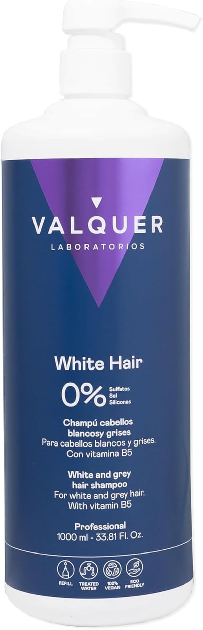 V&aacute;lquer Shampoo for White and Grey Hair 1000 Ml image number 3