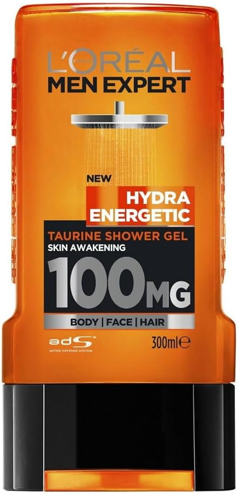 6X L'Oreal Paris Men Expert Hydra Energetic Shower Gel Body Face Hair 300Ml image number 2
