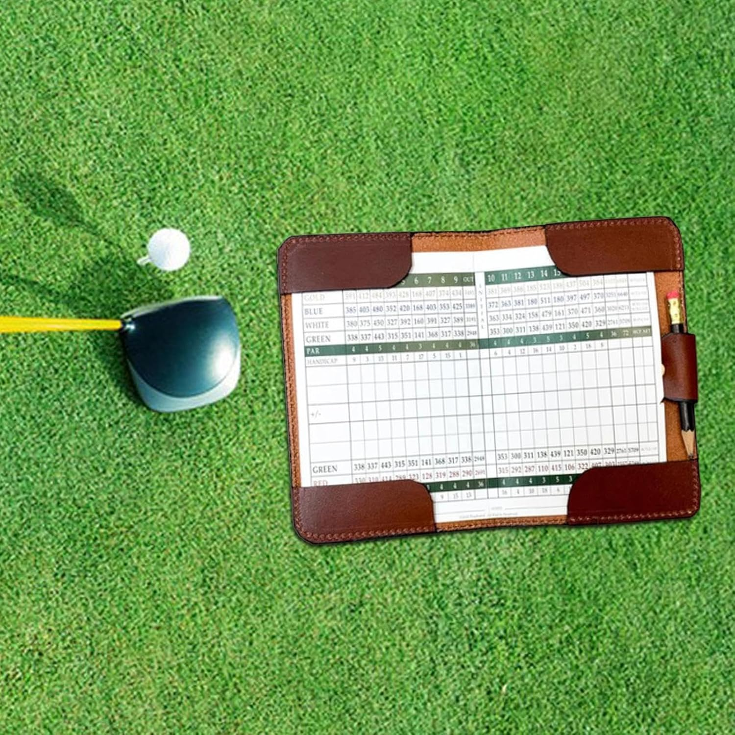 Golf Scorecard Holder, Yardage Book Cover, Exercise PU Leather, Golf Scorecard Golf Score Cards Holder for Game Outdoor Gifts image number 4