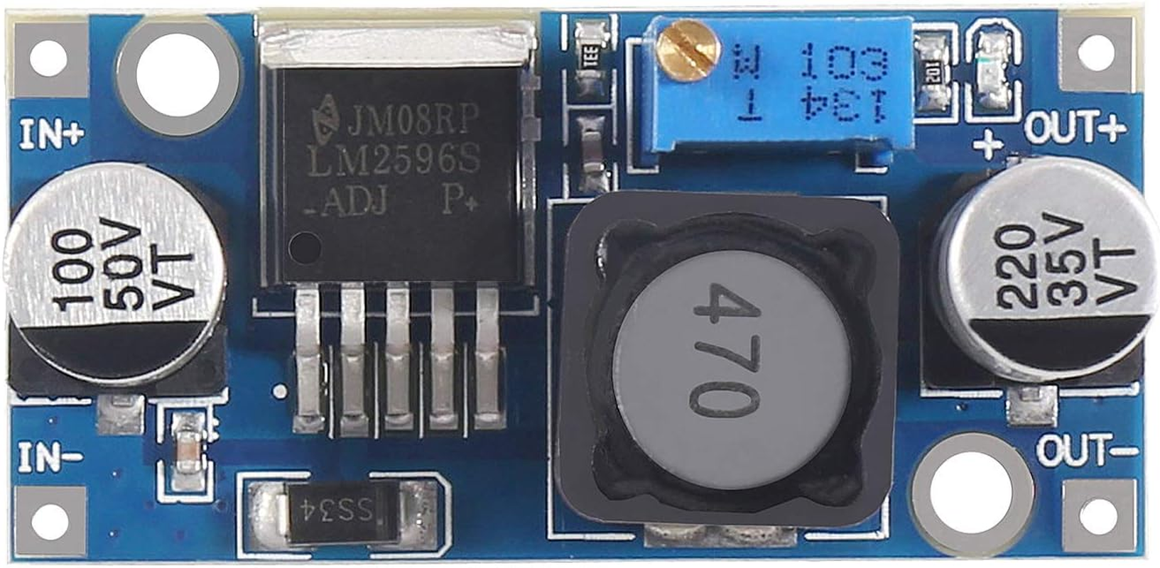 4Pack LM2596 DC-DC Buck Converter, Adjustable Step down Voltage Regulator 3-40V to 1.5-35V High Efficiency Power Supply Volt Reducer Transformer Module