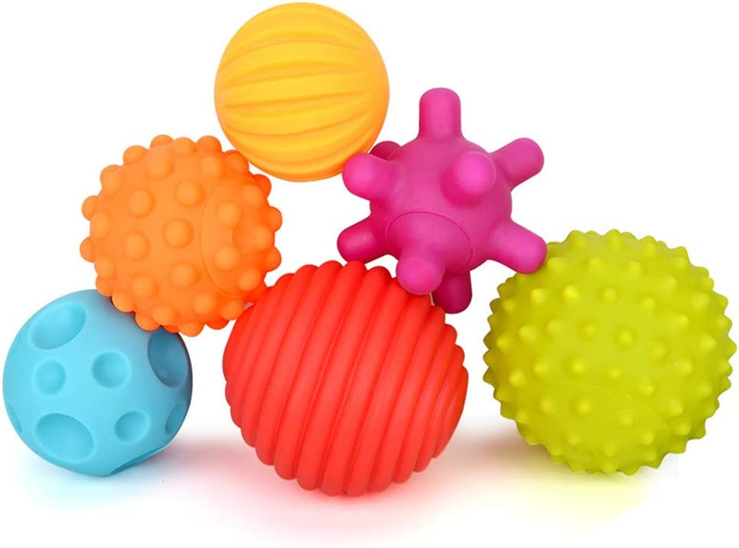 Caterbee Baby Ball Set 6 Packs, Textured Multi Sensory Balls Set Develop Baby'S Tactile Senses Toys for Infant Bath and Beach image number 2
