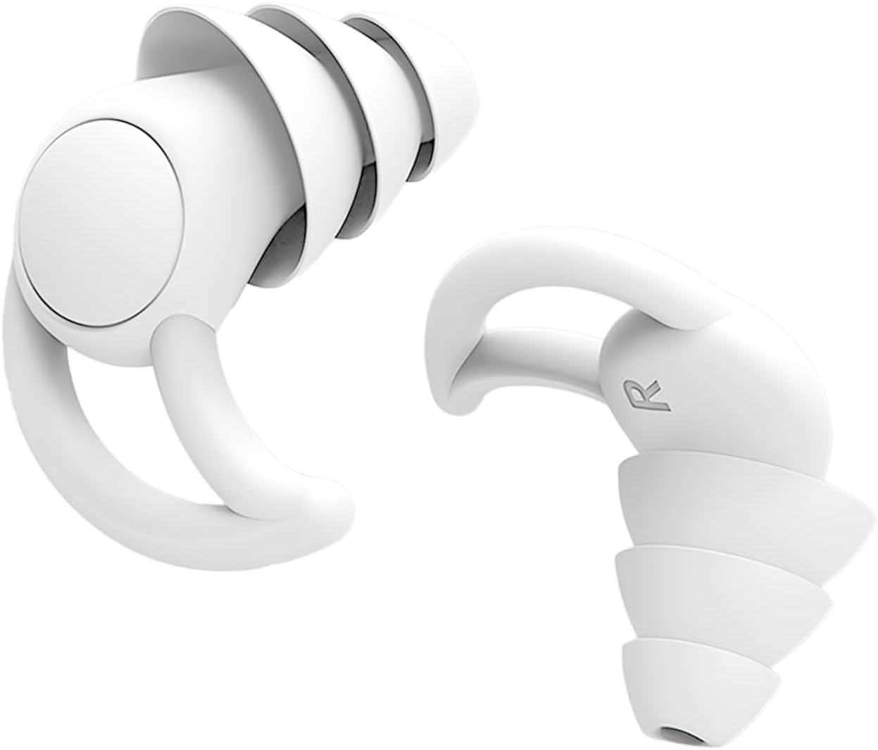 TORMEN Ear Plugs for Sleeping Noise Cancelling Reusable Silicone Earplugs for Women Soft Comfortable Sleep Ear Plugs for Snoring Travel Work Swimming Construction (2 Pcs White)