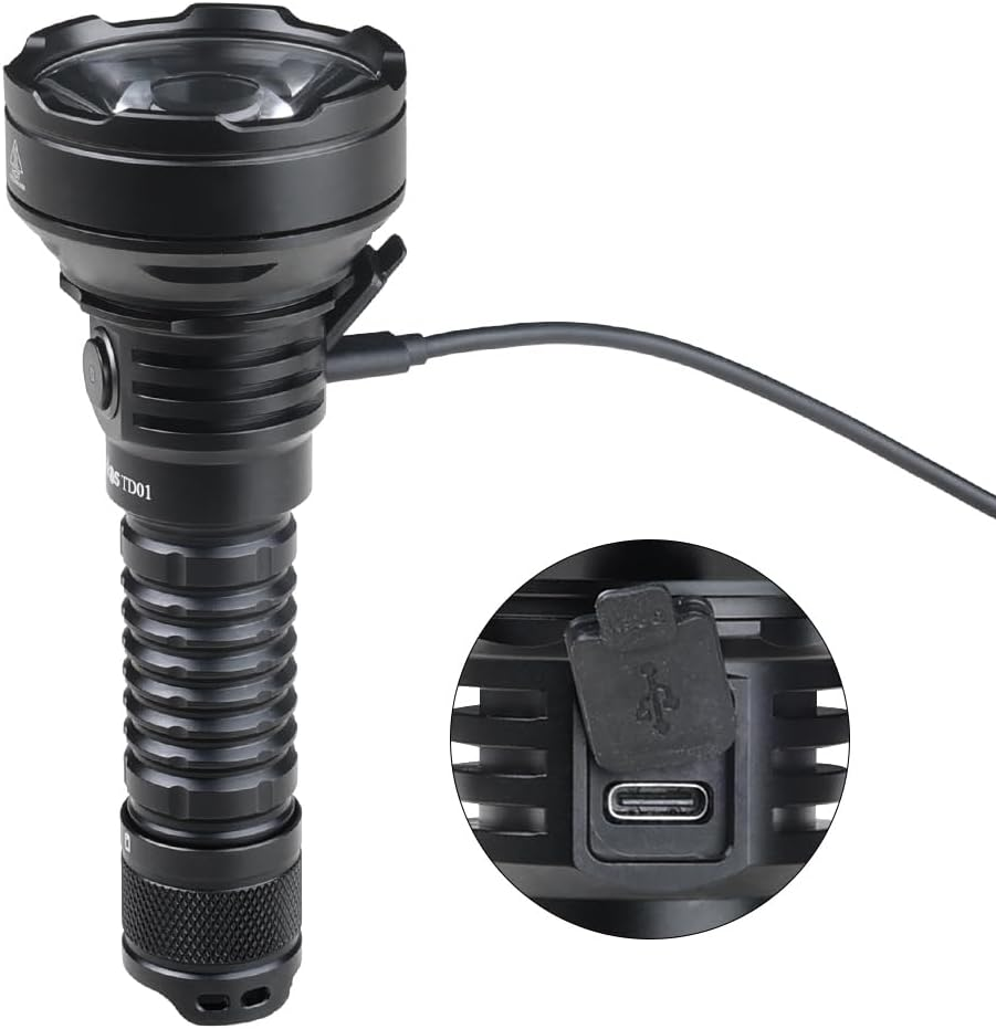 Wurkkos Tactical Flashlight High Lumens TD01C Rechargeable Torch 2000 Lumen, Max 1039 Meters Beam Distance Led Torch, Powerful IP68 Waterproof Flashlight for Camping Hiking(6500K) image number 3