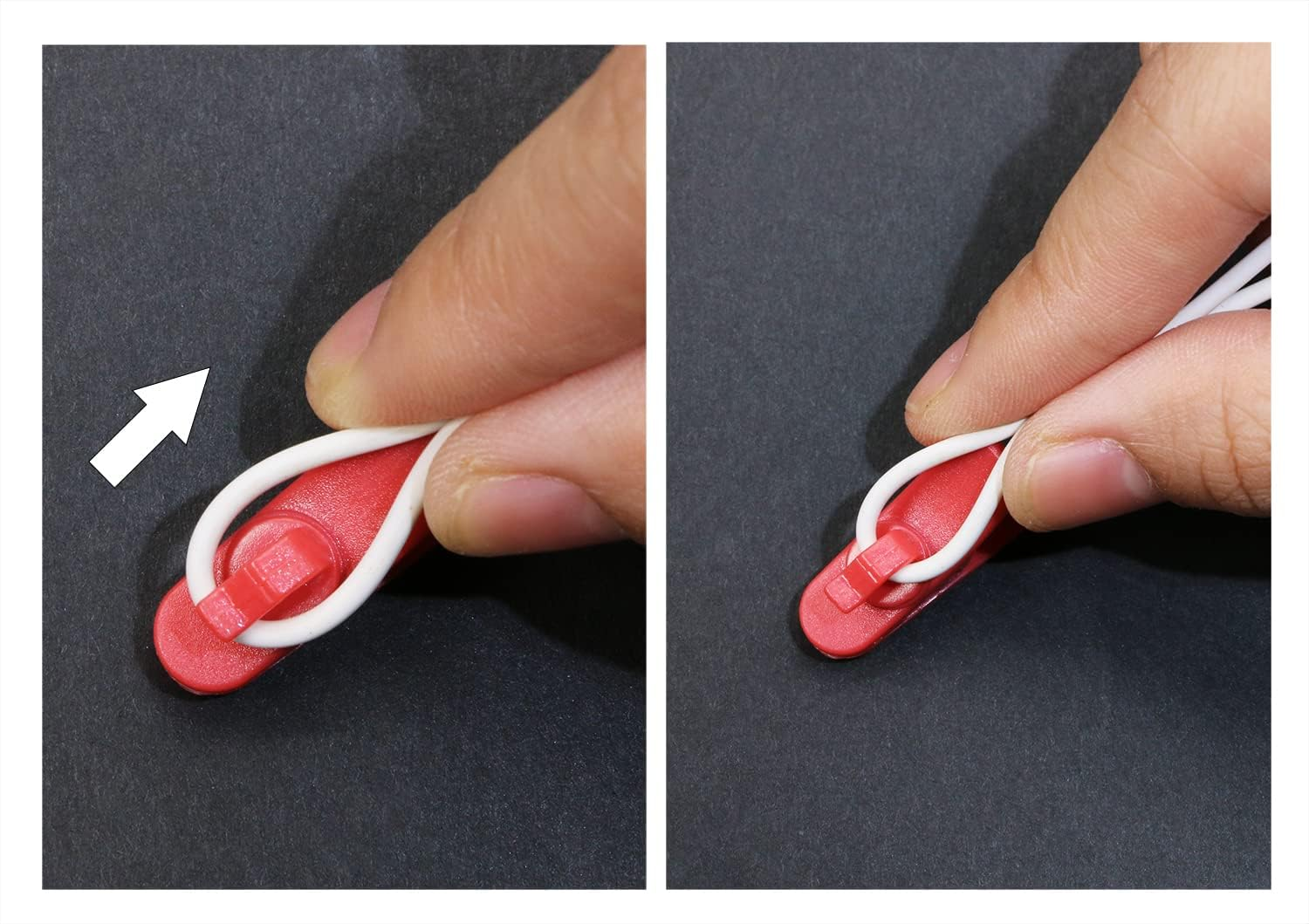 Mini Skater 5Pcs Earphone Cable Wire Clip 1 Inch Length Small 360 Degree Rotate Headset Wire Clip for Headphone Earphone (Red) - Clear image number 2