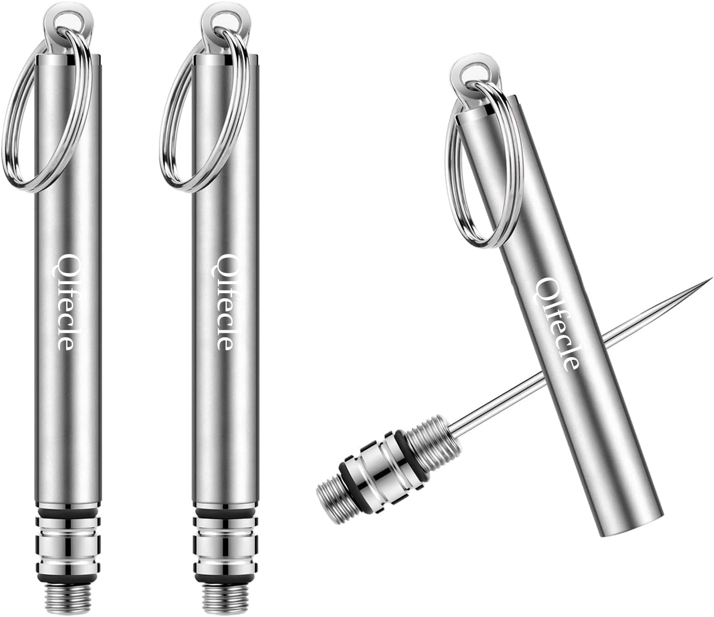 Qlfecle Portable Mini Titanium Toothpicks Holder, 2 Pieces Stainless Steel Metal Toothpicks Reusable Toothpick for Home Outdoor image number 6