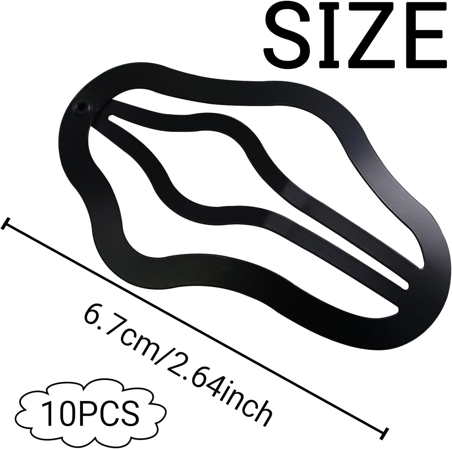 Hair Clips Girls Pack of 10 6.7 Cm Large Snap Hair Clips Hair Clips Metal Hair Clips Black Hair Clips Hair Accessories Hair Clip for Girls, Men and Women, Cloud Shape image number 2