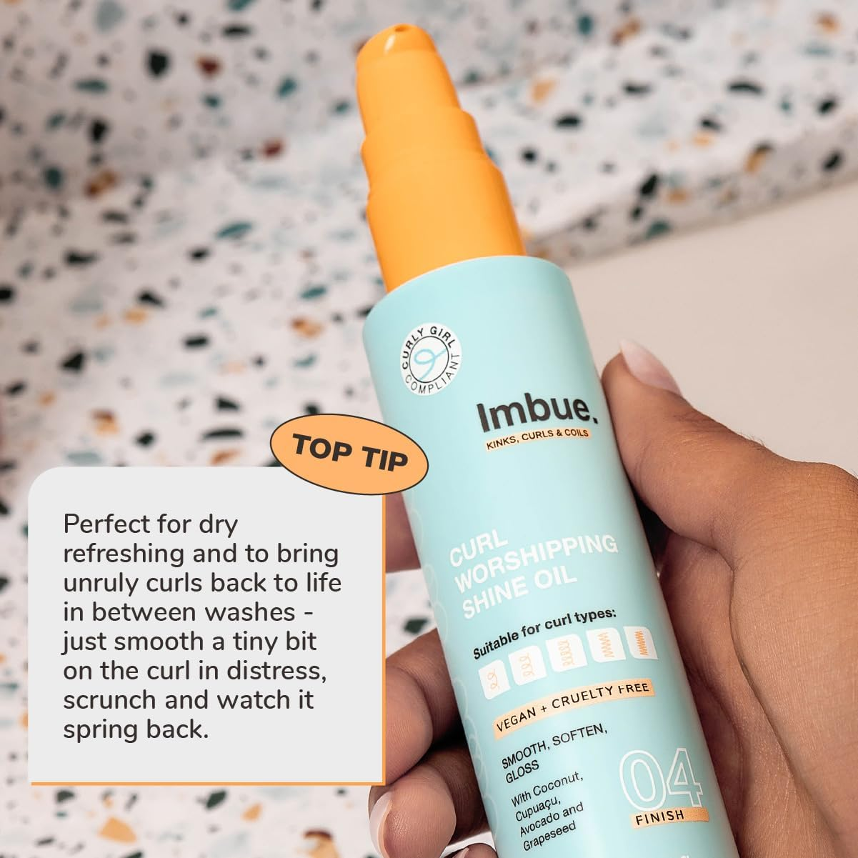 Imbue Curl Nourishment Oil for Curly Hairs 3.3 Fl Oz - Vegan, Curly-Girl Compliant, Curls Styling Product image number 4