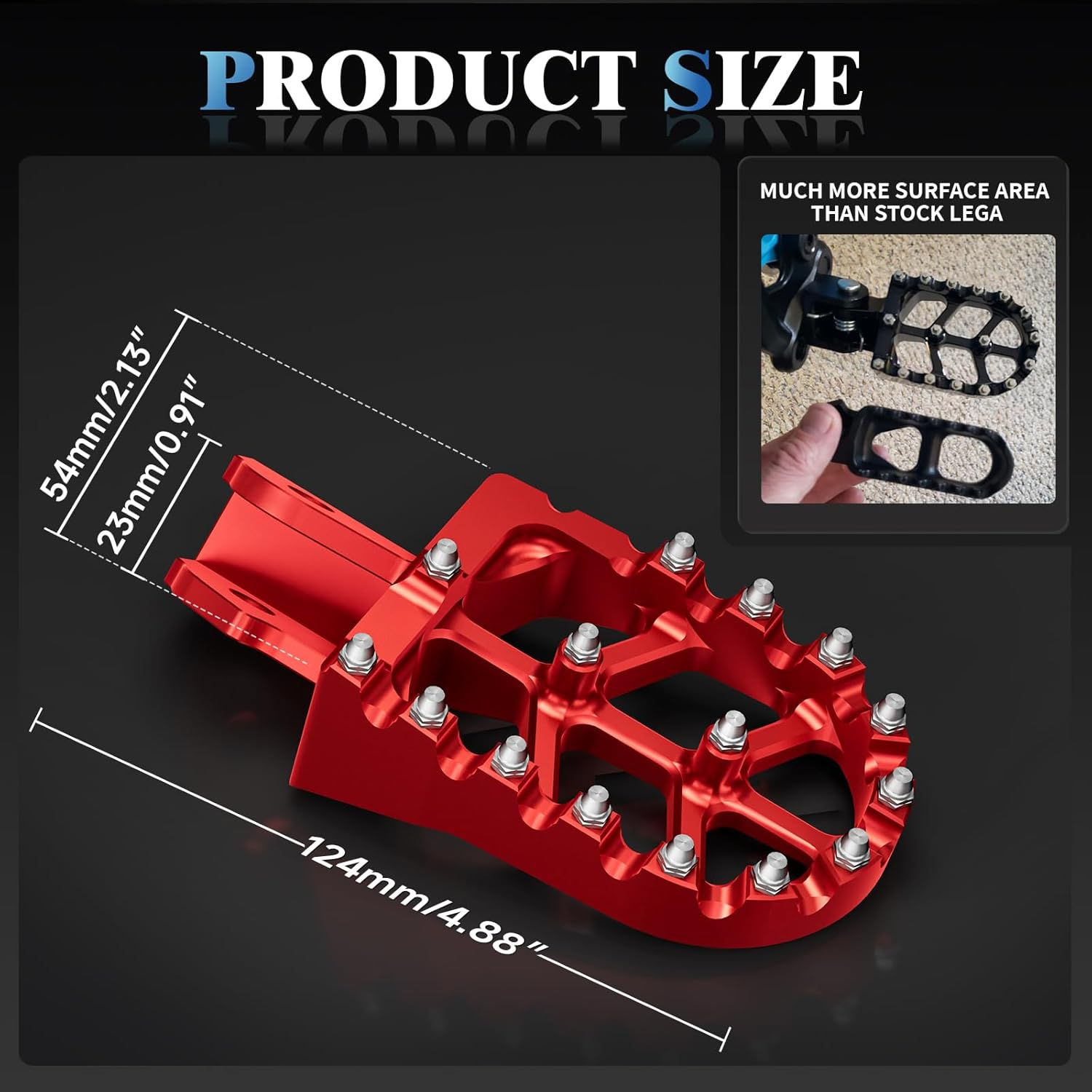 IUVWISN Electric Dirt Bike Wider Foot Pegs Footpegs CNC for Surron Sur Ron LBX Eride Pro SS 2.0 3.0 E-Ride Pro SR/S 79Bike Falcon GT Ventus One Talaria Sting MX3/R MX4 Red image number 1