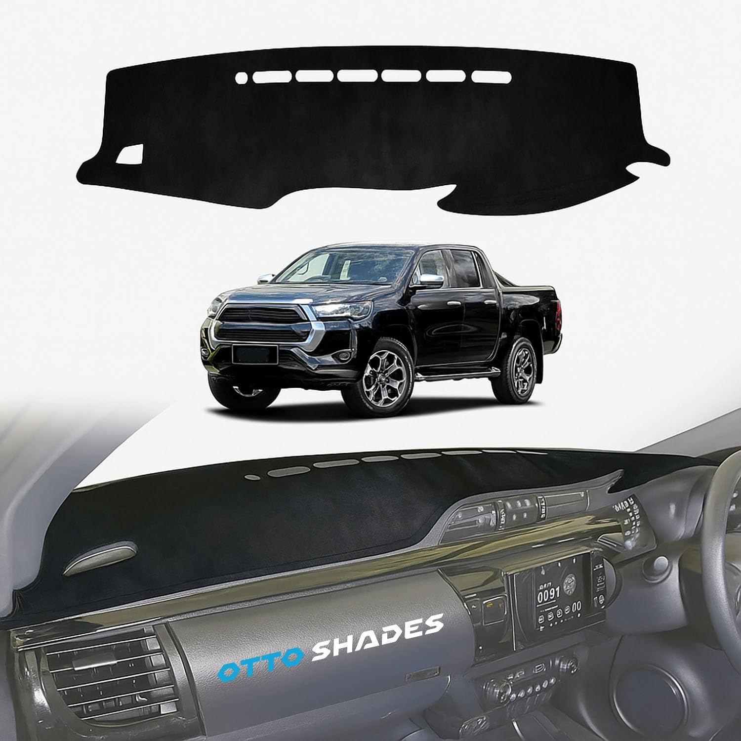 Dash Mat for Toyota Hilux 2015-2025 Luxury Suede Non-Slip Dashboard Cover Pad Interior Accessories image number 4