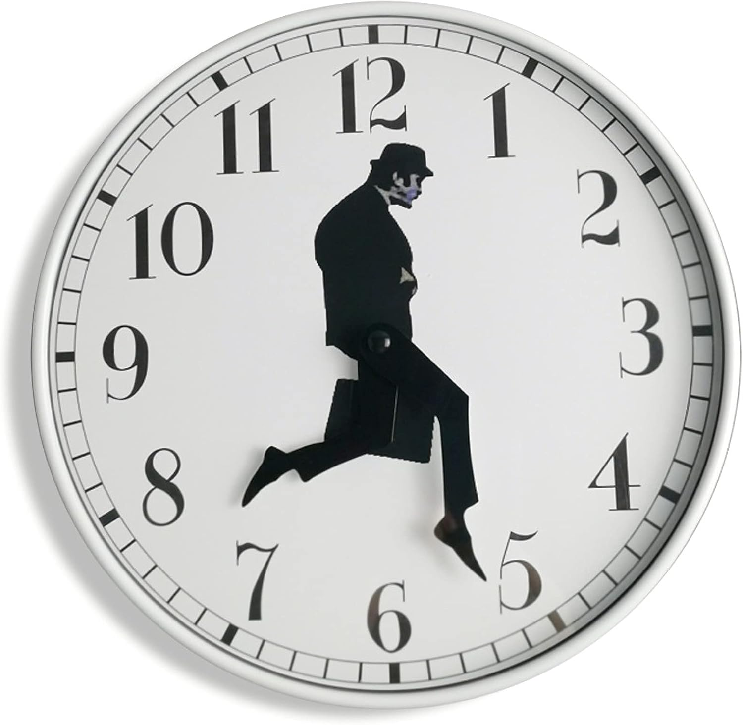 TANKRIN Ministry of Silly Walks Clock, Silly Walk Wall Clock, a Interesting Wall Clock for Bedroom Kitchen Living Room, Novelty Home Decor Gifts (Black)