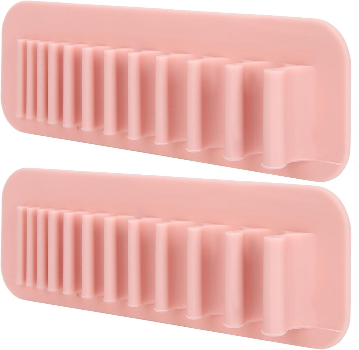 OEBUAFI Wall Mounted Toothbrush Storage Rack, 2 Piece Makeup Brush Drying Organizer, Multifunctional Silicone Cosmetic Brush Holder, Ideal for Small Spaces image number 1