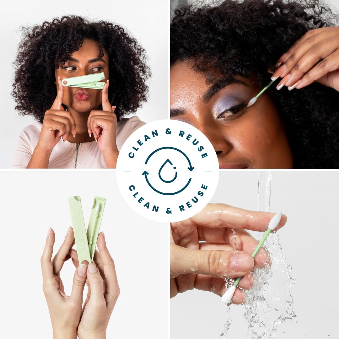 Lastswab&reg; Reusable Cotton Swabs for Gentle and Eco-Friendly Beauty Routines - the Sustainable Alternative to Single-Use Q Tips - Zero Waste & Easy to Clean - Comes with a Convenient Travel Case Holder image number 1