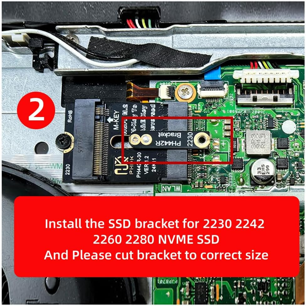 Xiwai PCI-E 4.0 NGFF 2230 A+E-Key Male to M-Key Female NVME Extension Adapter with Bracket for SSD 2280 Laptop Mainboard image number 4