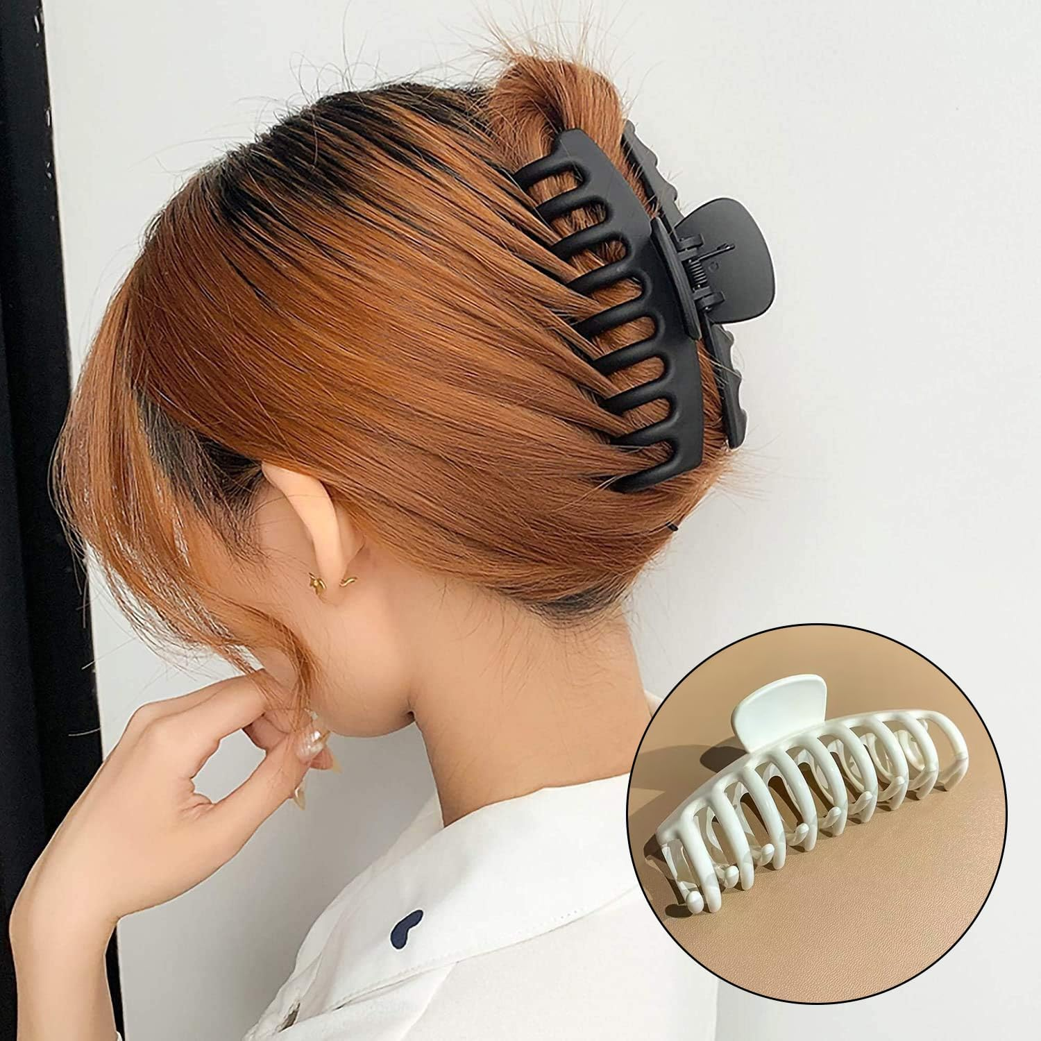 3-Pack Women'S Hair Clips, Claw Clips, Stylish Hair Clips, Strong Holding Hair Clips, Non-Slip Grip Clips, Suitable for Women and Girls Thick, Thin Hair (Three Colors) image number 1