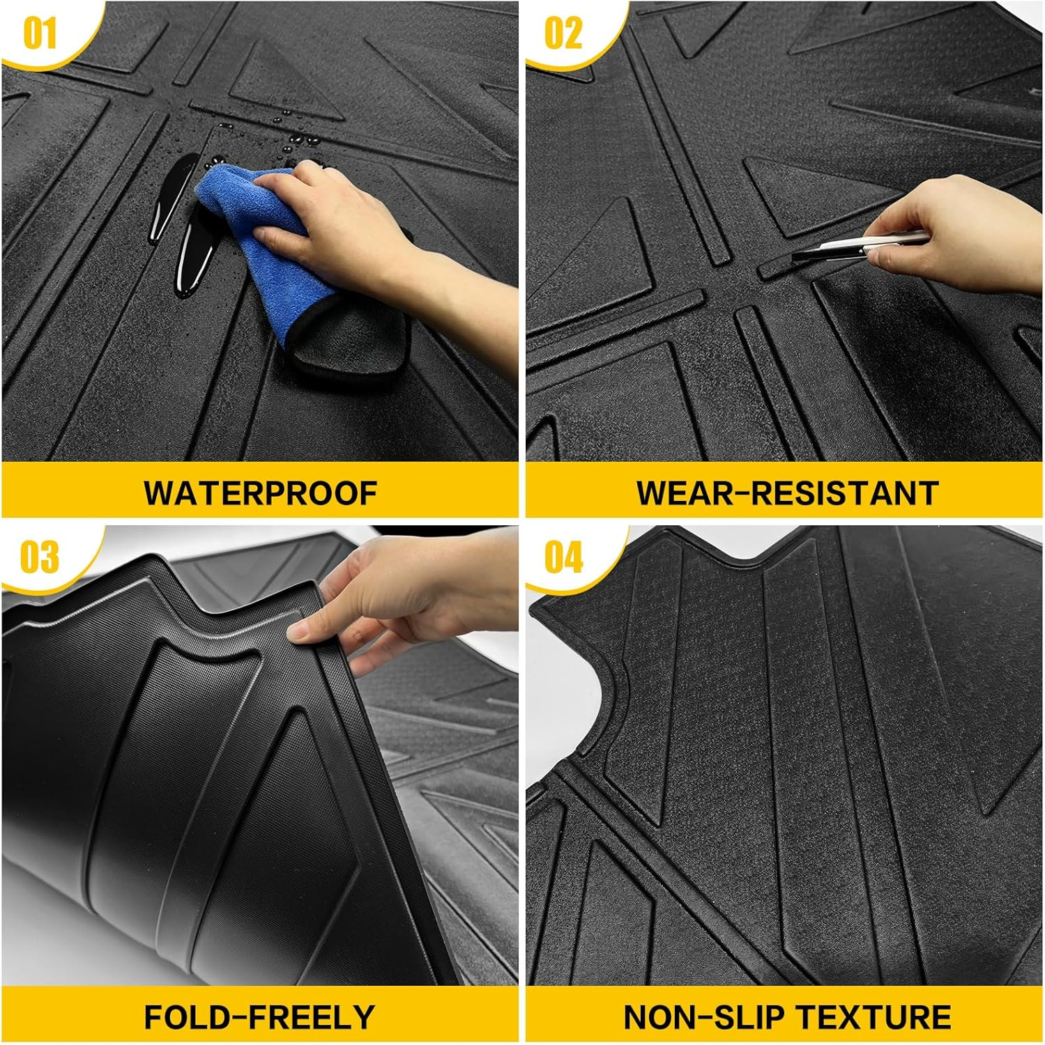 JTYZSM Truck Bed Mat for 2020-2024 2025 Chevy Silverado/Gmc Sierra 2500 3500 HD 6.8FT Only,Bed Liner All Weather TPE Trunk Bed Liner for 20-25 Chevrolet Silverado/Gmc Sierra 2500 3500 Accessories image number 3