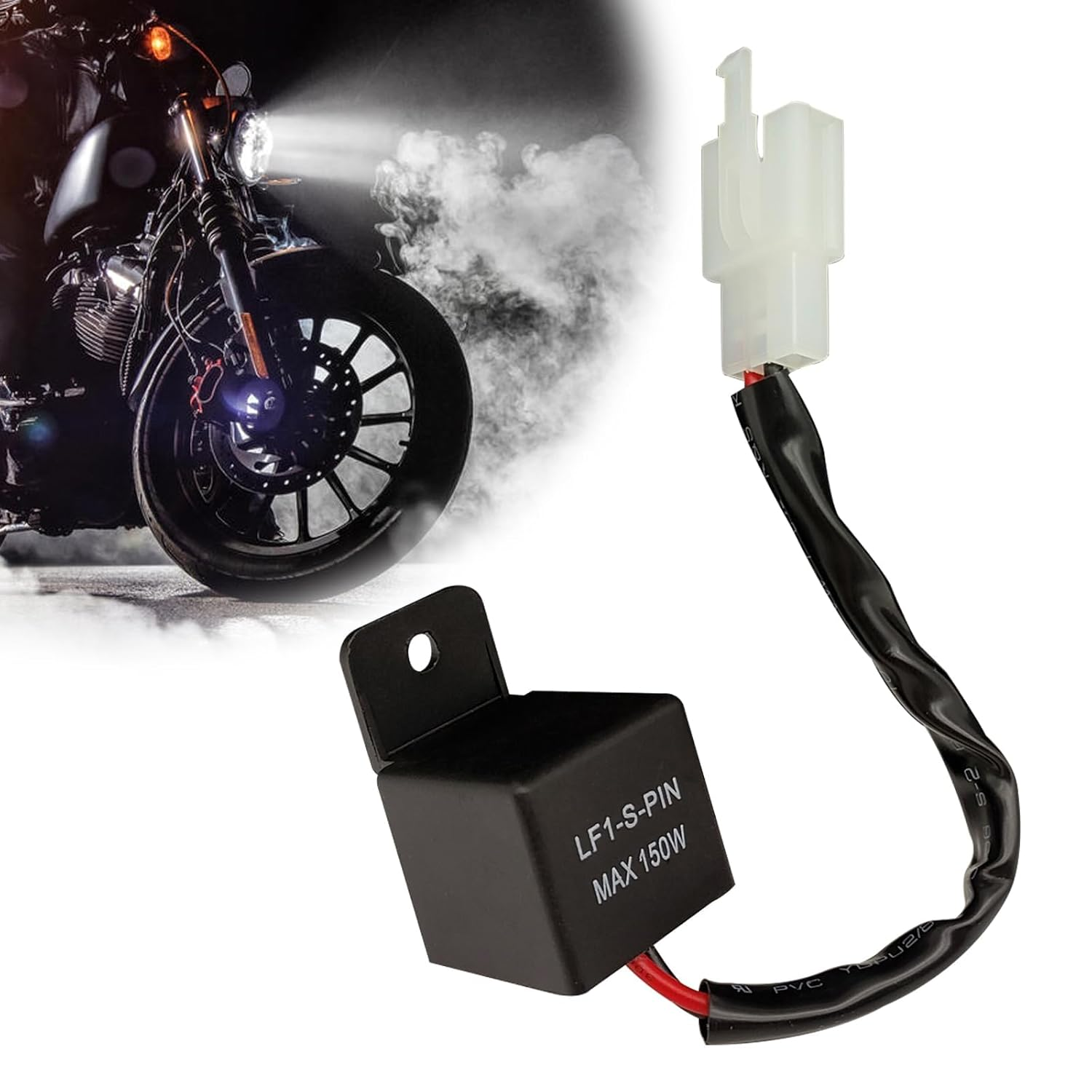 LED Flasher Relay 2-Pin, 12V Relay for Car LED Flash Turn Signal Relays, Adjustable Flash Rate Flasher Relay Wiring Connectors Kit for Fix Motorcycle Turn Signal Bulbs Hyper Flash(1Pcs image number 3