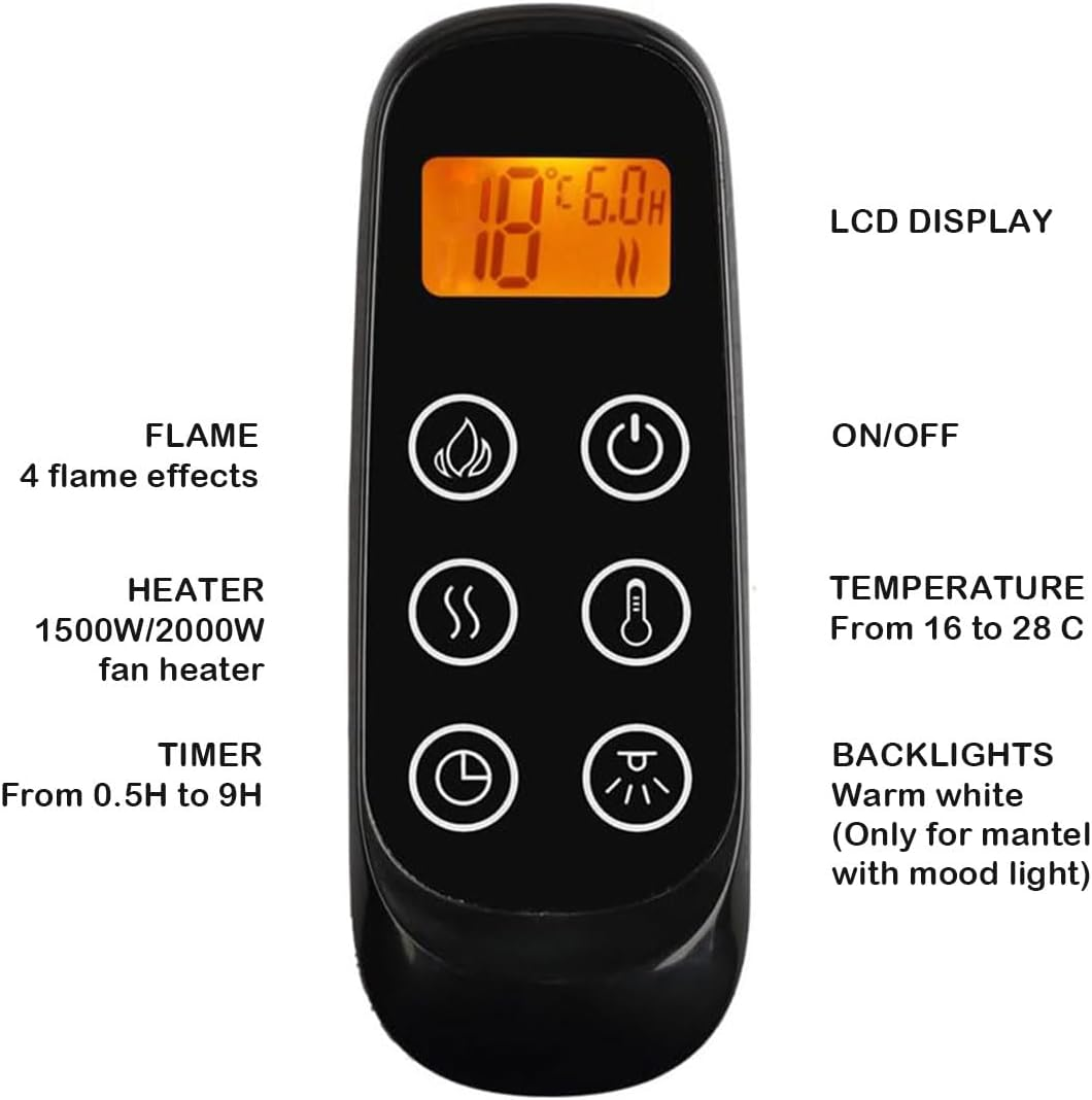 Modaliving Stella 23-Inch 2000W Electric Fireplace Insert for Cozy Ambience image number 4