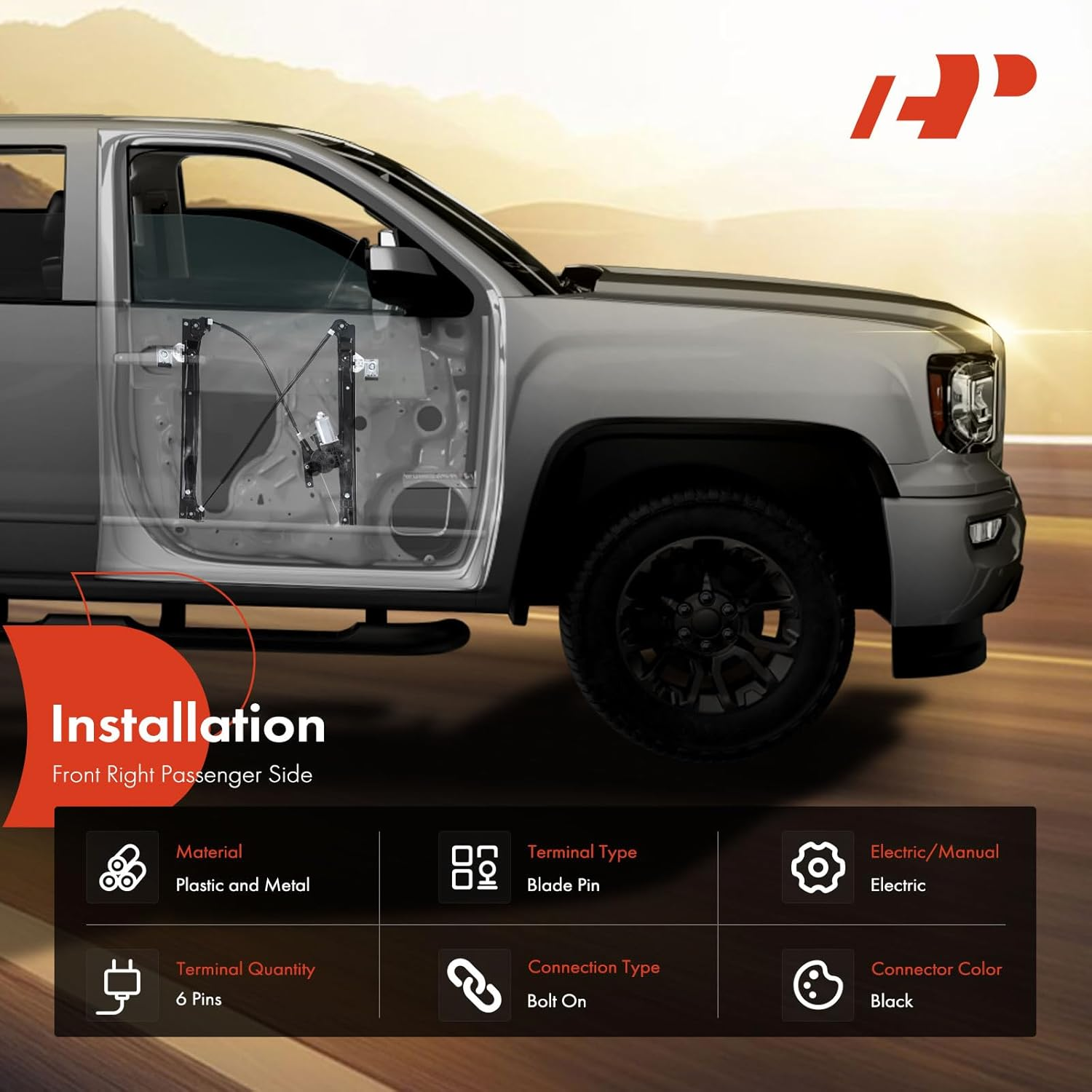 A-Premium Power Window Regulator with Motor Compatible with Land Rover Discovery L462 2017-2020 with Auto-Up Front Passenger Side image number 4