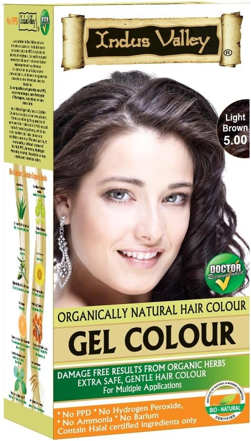 Indus Valley Natural Organic Damage Free Gel Hair Color for Grey Coverage Hair (Light Brown)