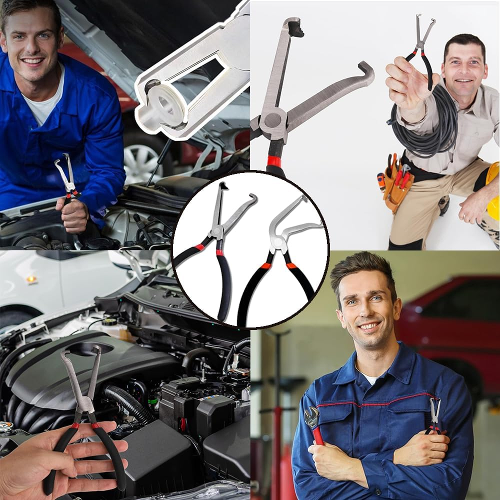 Automotive Disconnect Pliers Set, 2-Piece Power-Off Pliers with Straight and Bending Handles, Hose Clip Clamp Removal Tool image number 6