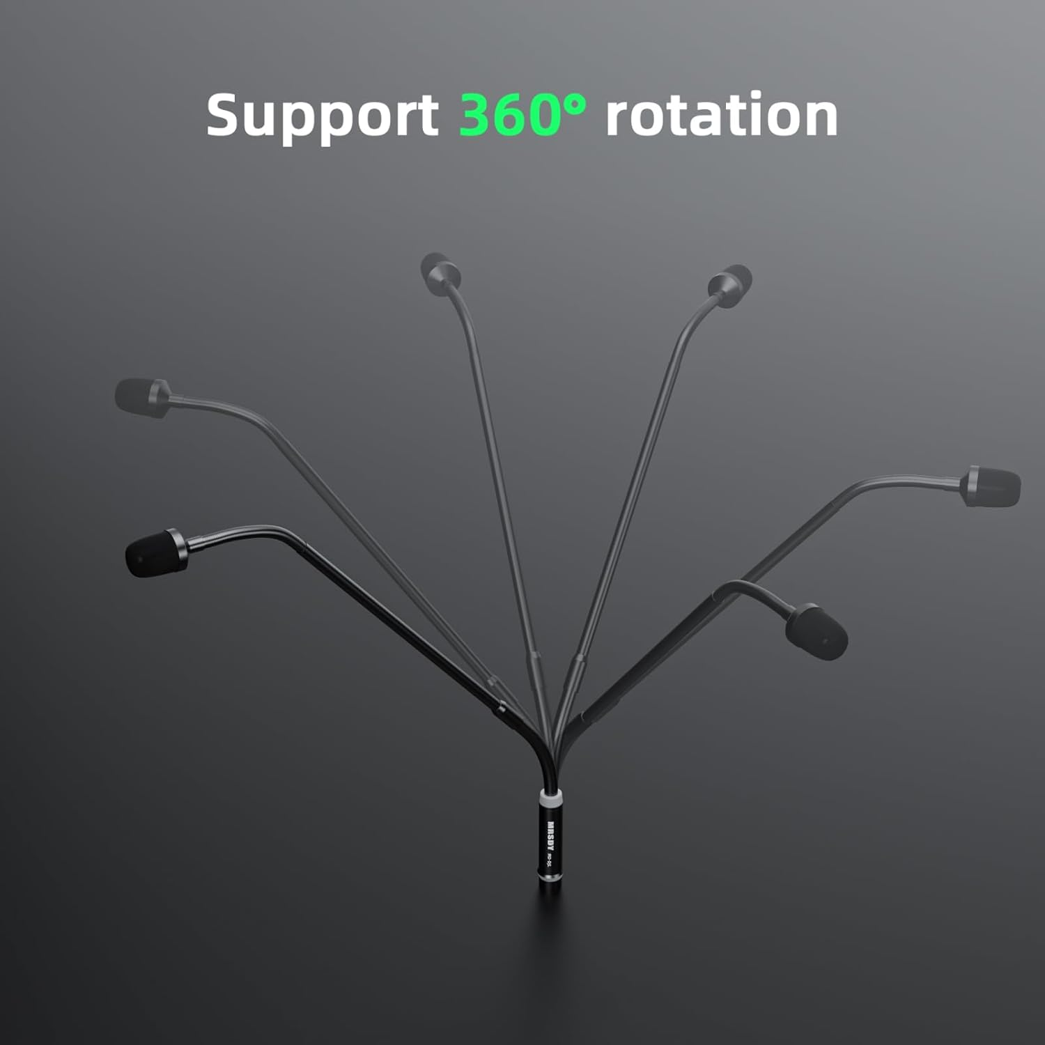 MRSDY Gooseneck Microphone, 23 Inch DJ Microphone for Audio Mixer, Professional XLR Wired Dynamic Mic, Extended Black Metal Noise Reduction Microphone, Supports 360&deg; Rotation and Bending