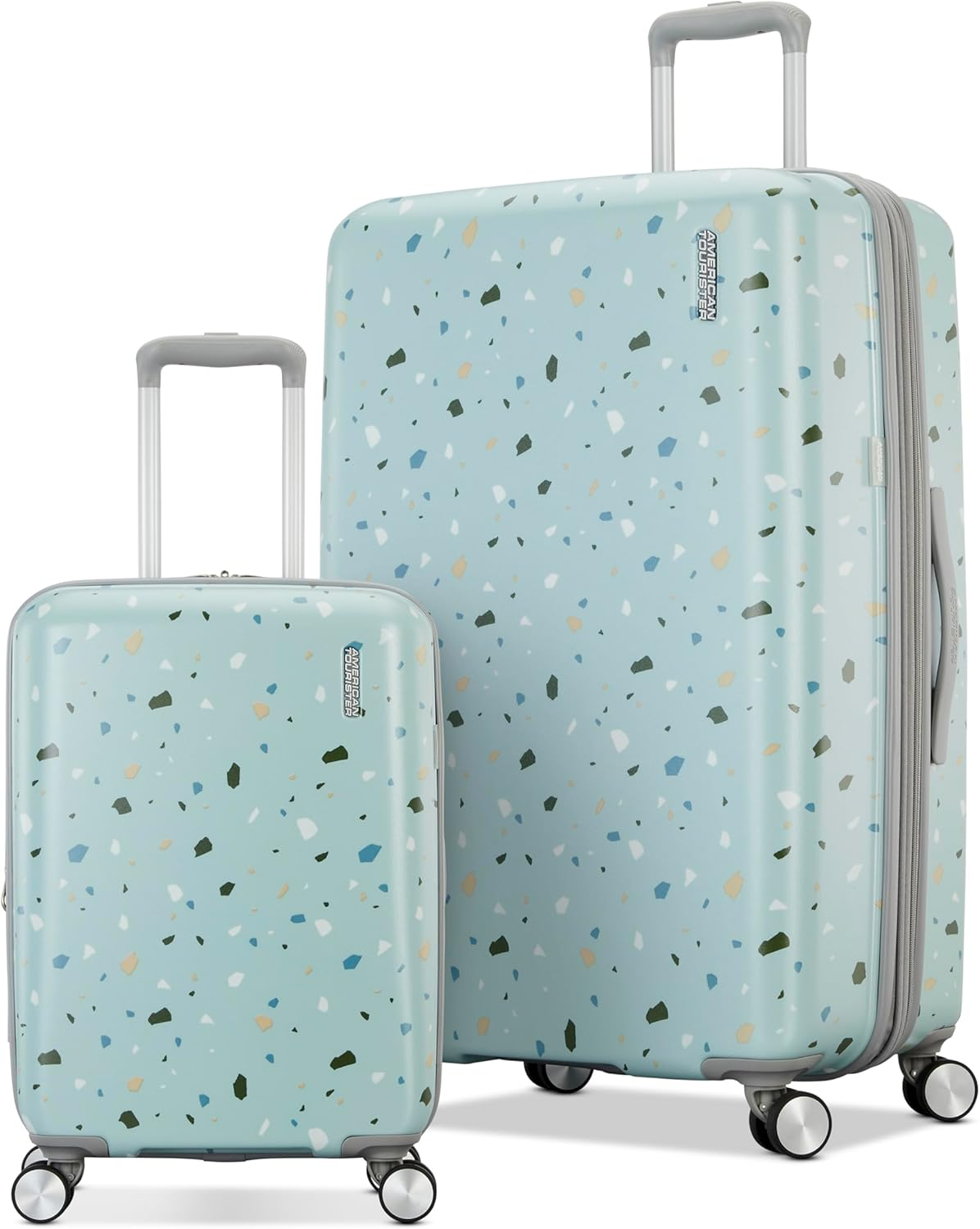 American Tourister Stratum XLT Expandable Hardside Luggage with Spinner Wheels, Petal Pink, Checked-Medium 24-Inch, Stratum XLT Expandable Hardside Luggage with Spinner Wheels